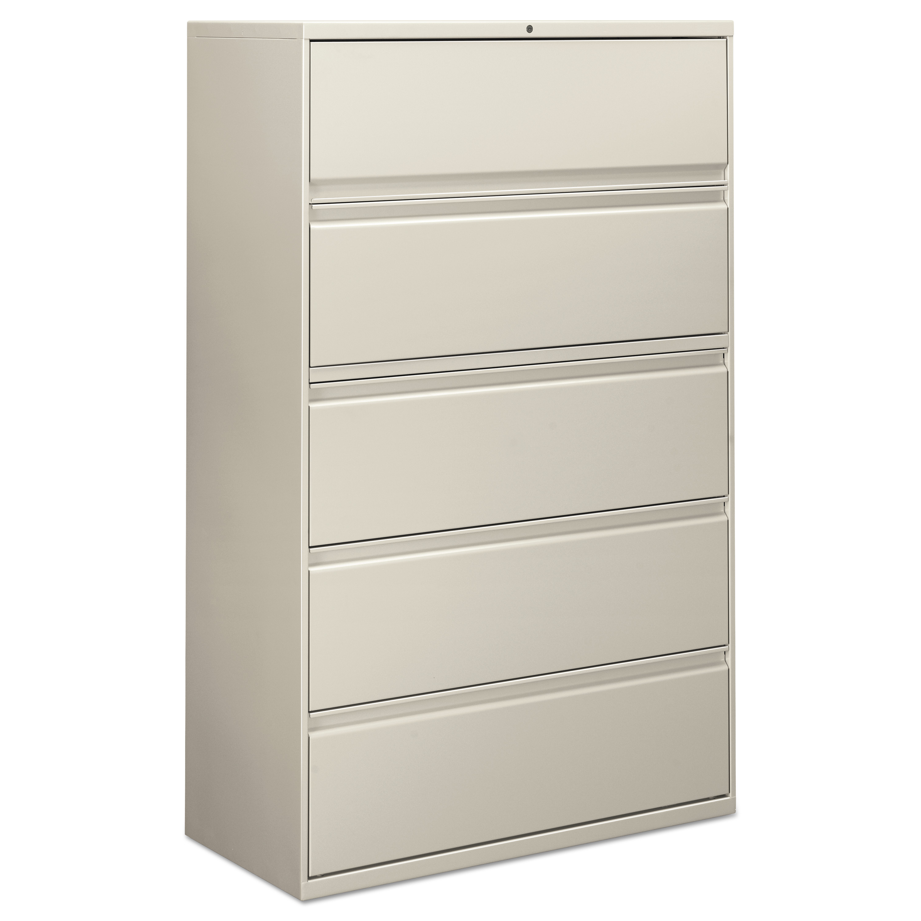 Five-Drawer Lateral File Cabinet, 42w x 18d x 64 1/4h, Light Gray