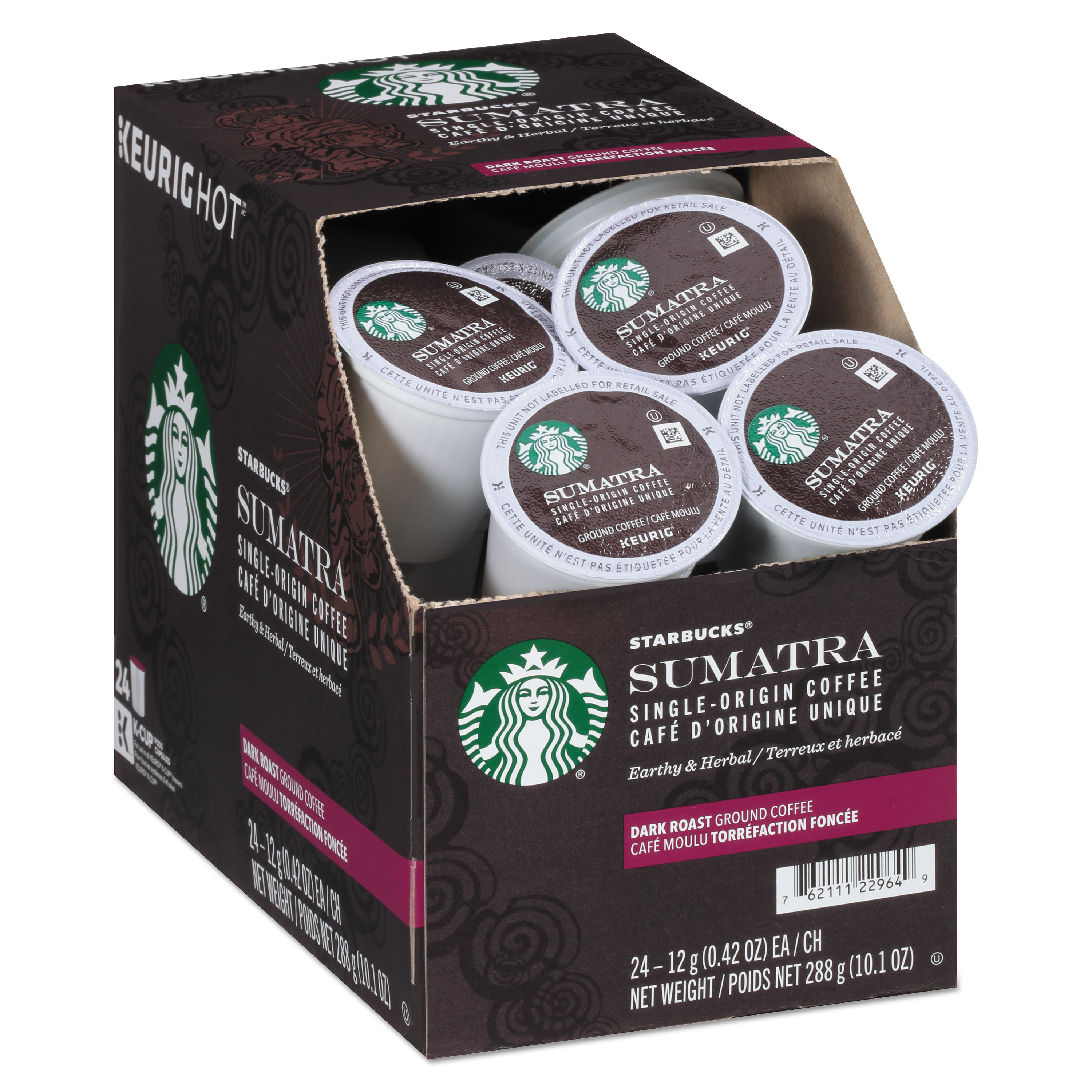  Starbucks 11075822 Sumatra Coffee K-Cups, Sumatran, K-Cup, 24/Box (SBK011111162) 