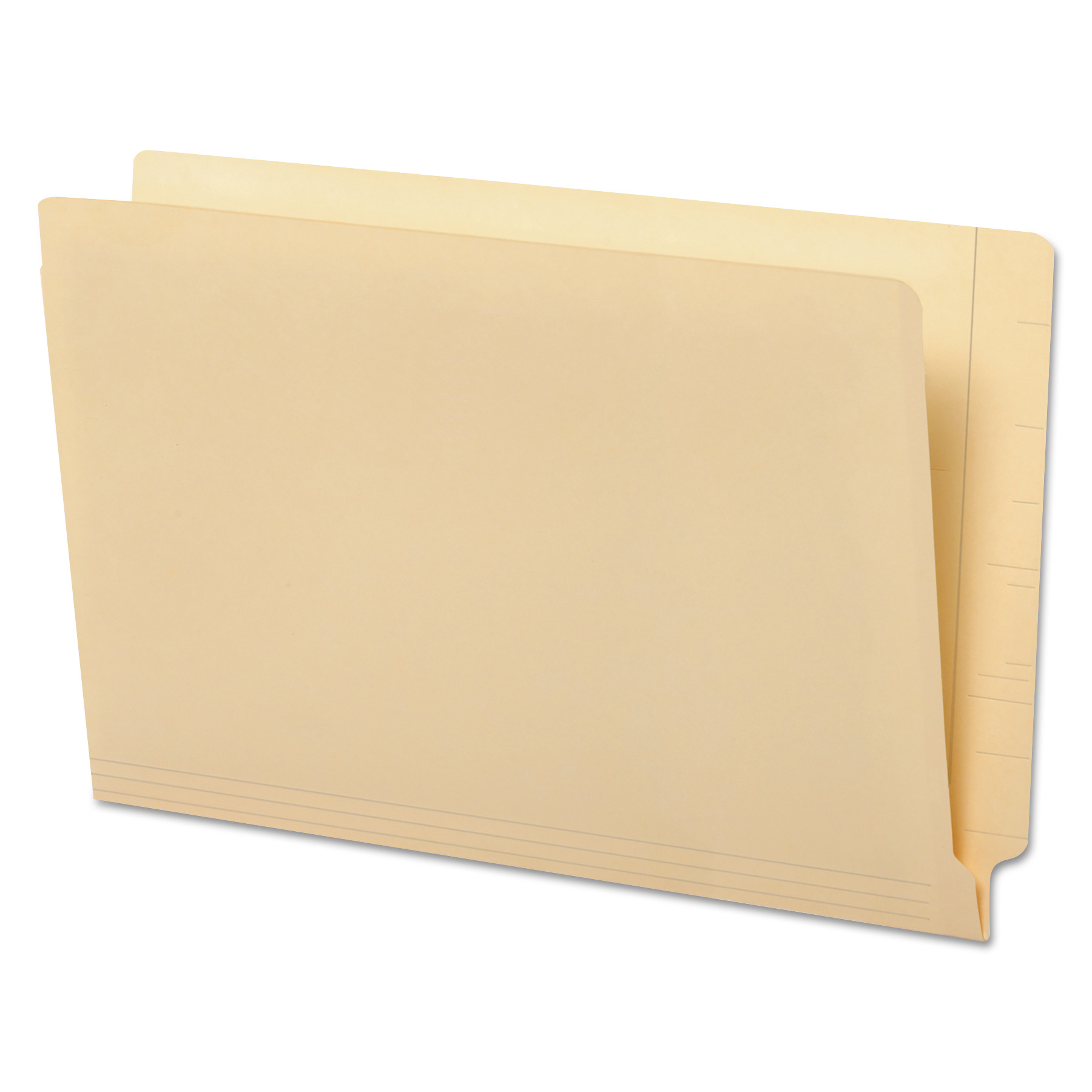Deluxe Reinforced End Tab Folders, Straight Tab, Legal Size, Manila, 100/Box