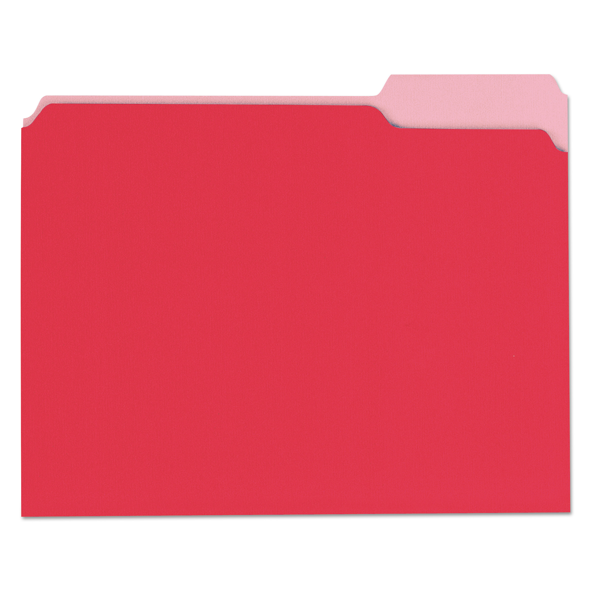  Universal UNV10503 Deluxe Colored Top Tab File Folders, 1/3-Cut Tabs, Letter Size, Red/Light Red, 100/Box (UNV10503) 