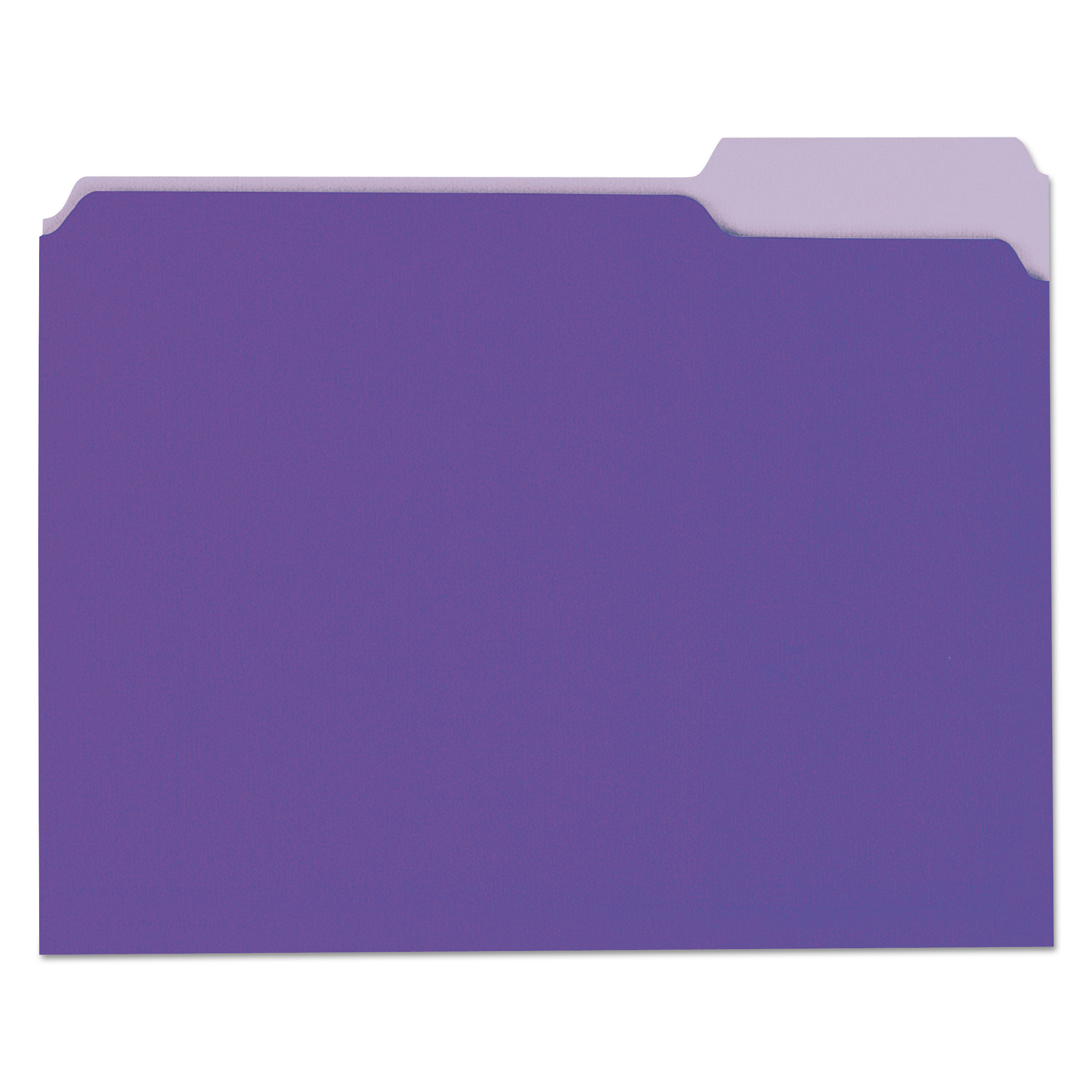  Universal UNV10505 Deluxe Colored Top Tab File Folders, 1/3-Cut Tabs, Letter Size, Violet/Light Violet, 100/Box (UNV10505) 