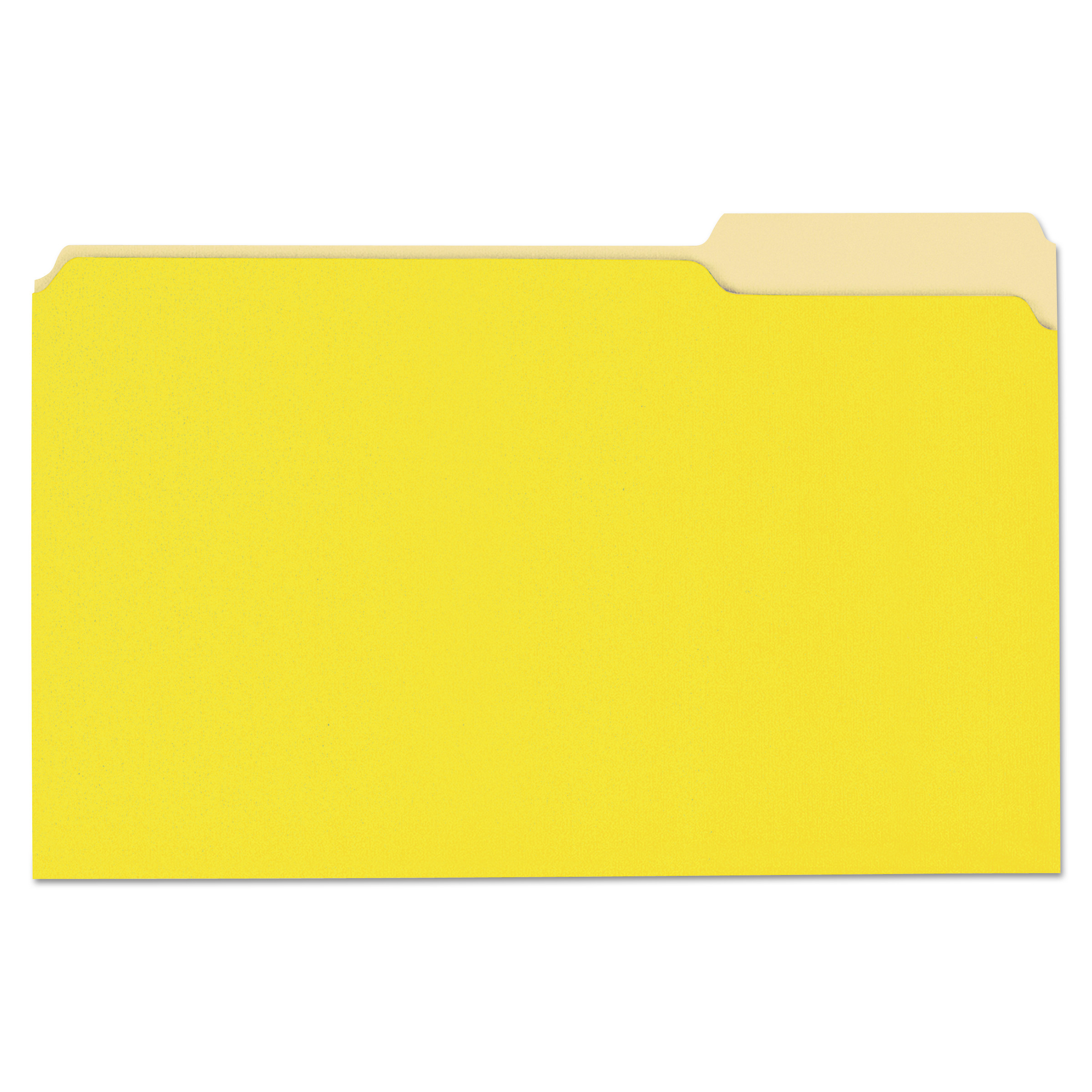  Universal UNV10524 Deluxe Colored Top Tab File Folders, 1/3-Cut Tabs, Legal Size, Yellowith Light Yellow, 100/Box (UNV10524) 