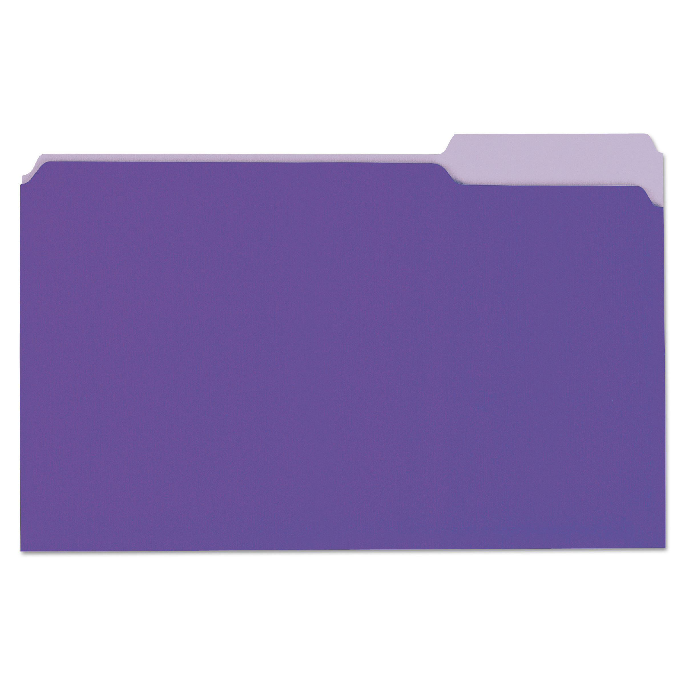 Universal UNV10525 Deluxe Colored Top Tab File Folders, 1/3-Cut Tabs, Legal Size, Violet/Light Violet, 100/Box (UNV10525) 
