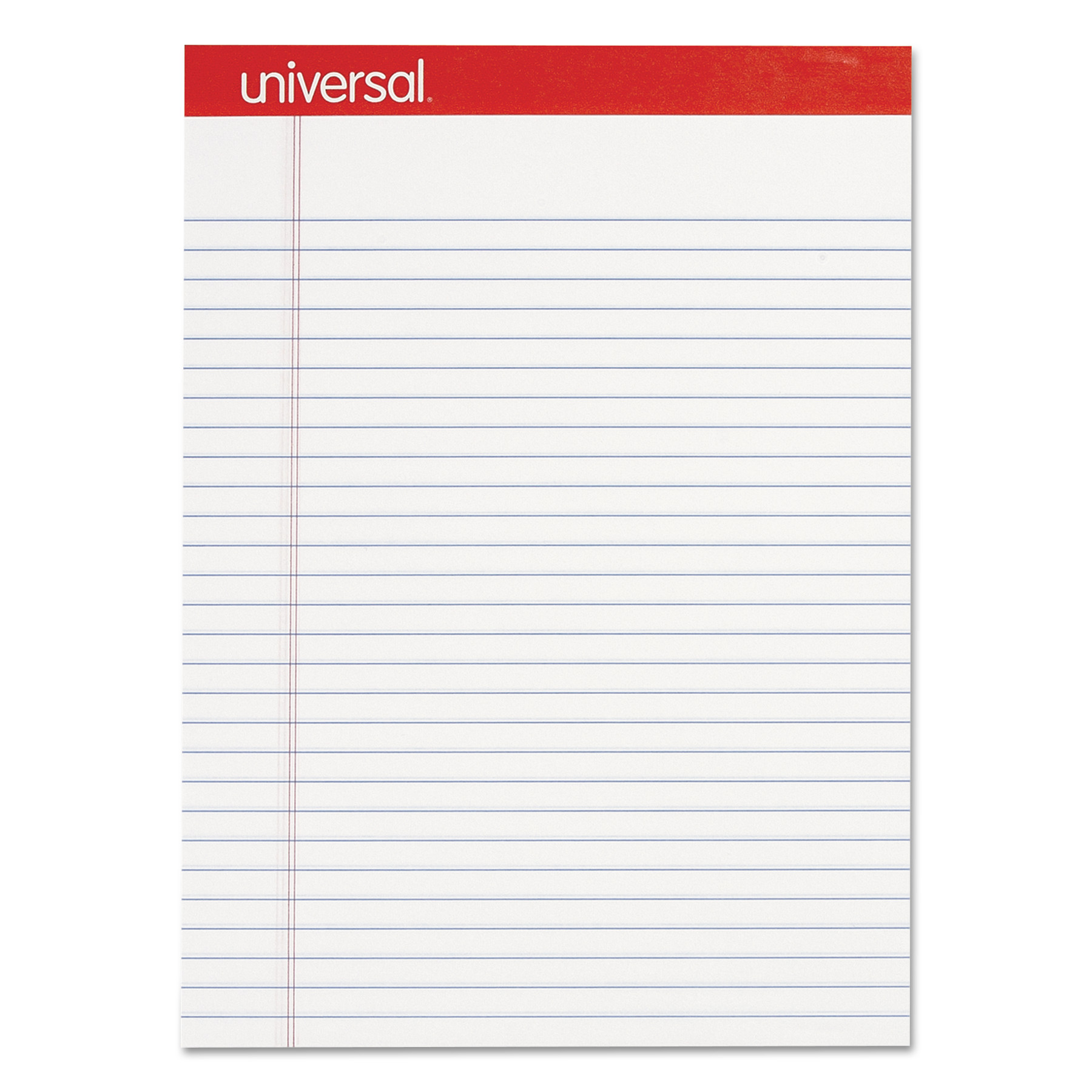 Perforated Writing Pads, Wide/Legal Rule, 8.5 x 11.75, White, 50 Sheets,  Dozen