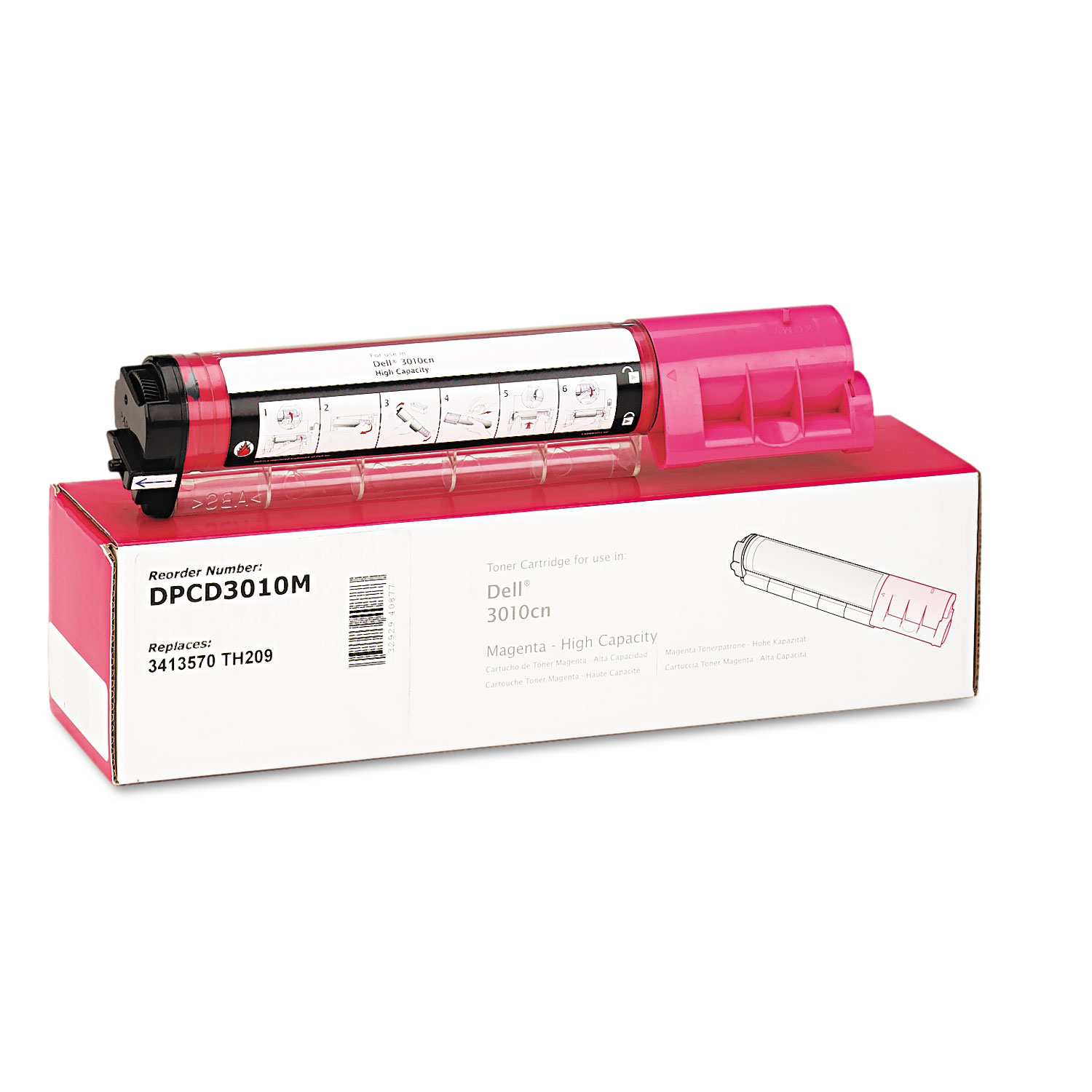 Compatible with 341-3570 (3010) High-Yield Toner, 4000 Page-Yield, Magenta