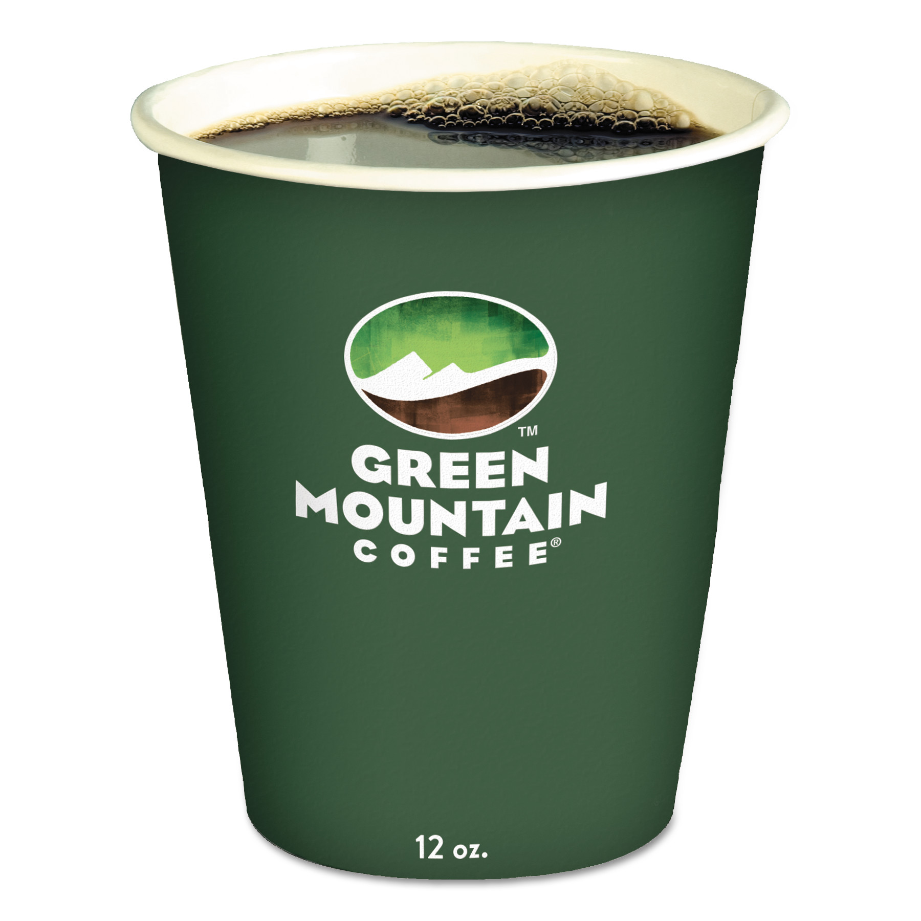  Green Mountain Coffee 93766 Eco-Friendly Paper Hot Cups, 12oz, Green Mountain Design, Multi, 1000/Carton (GMT93766) 