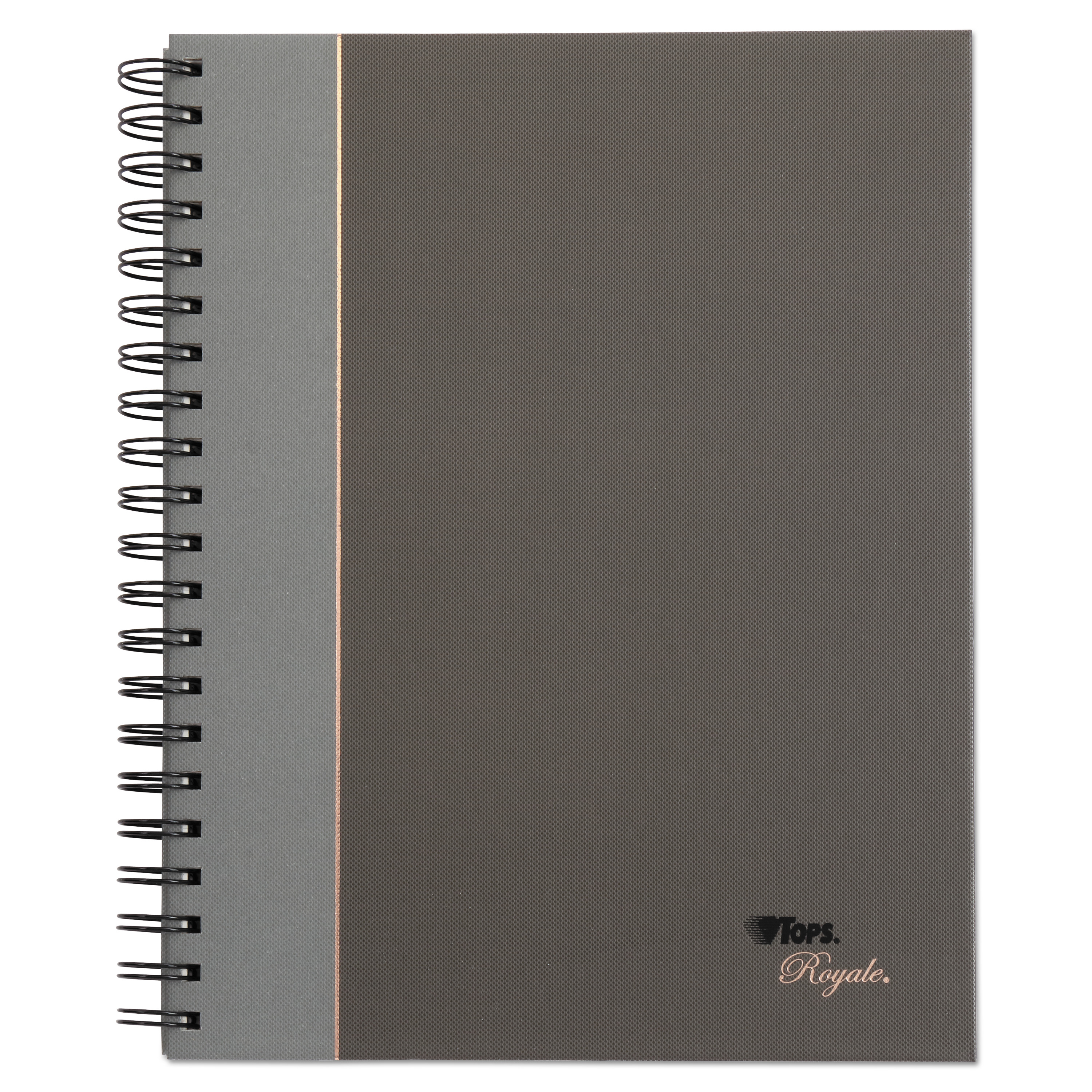  TOPS 25330 Royale Wirebound Business Notebook, College, Black/Gray, 8.25 x 5.88, 96 Sheets (TOP25330) 