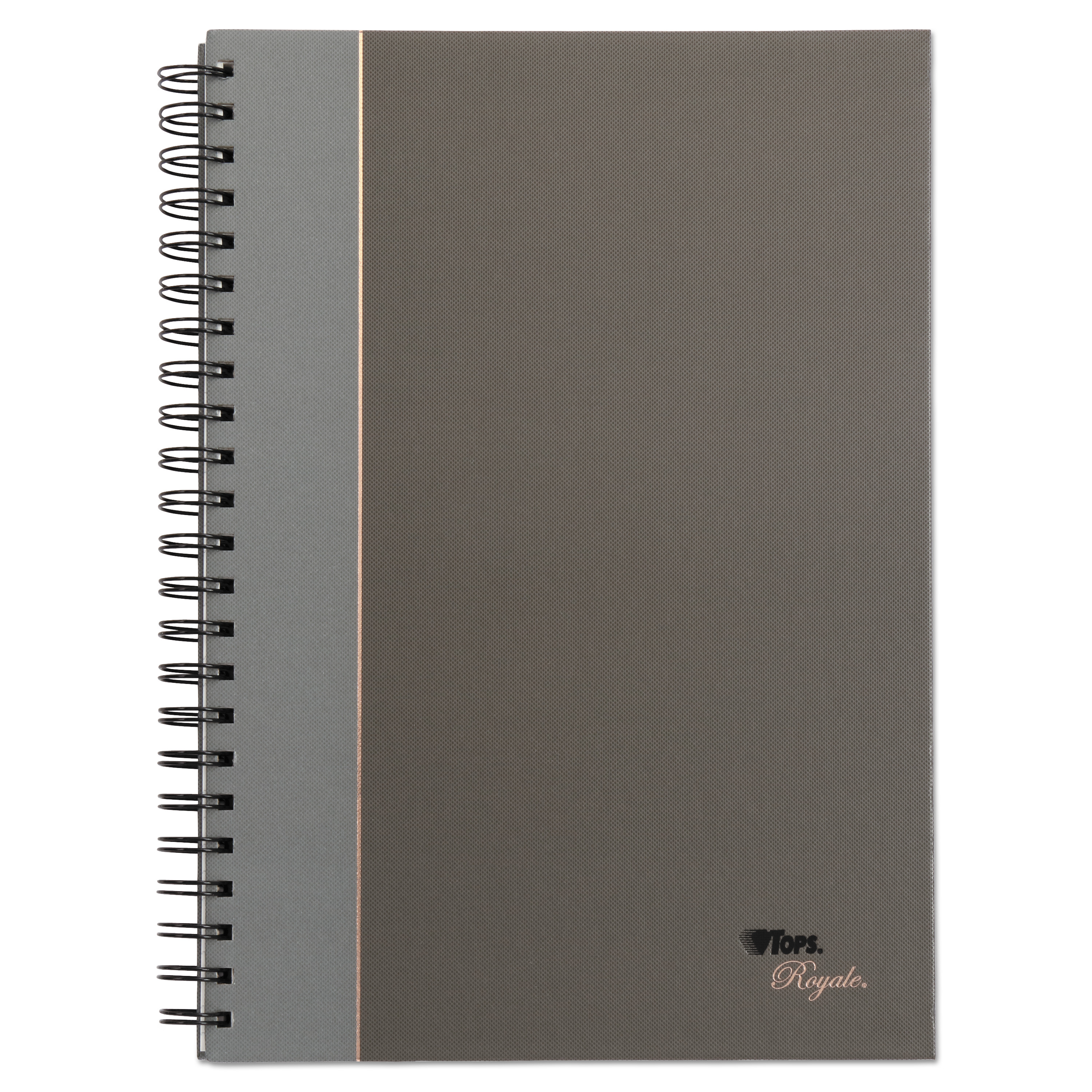  TOPS 25332 Royale Wirebound Business Notebook, College, Black/Gray, 11.75 x 8.25, 96 Sheets (TOP25332) 