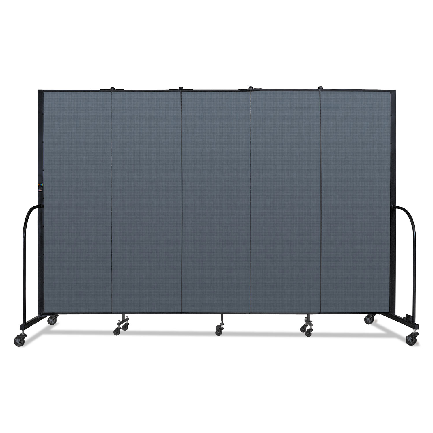 Portable Room Divider, 9 ft 5" x 0.75" x 6 ft, Vinyl/Fiberglass/Steel, Blue