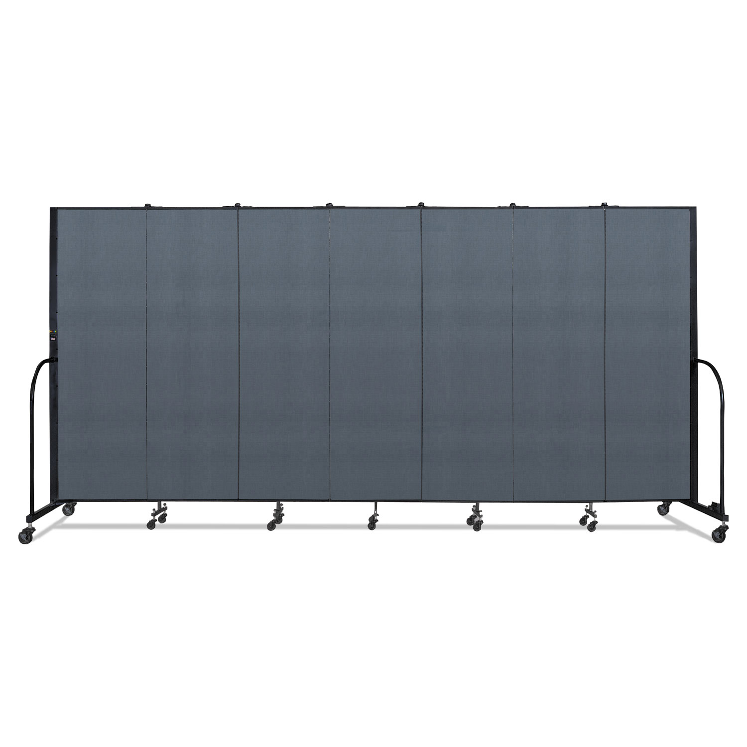Portable Room Divider, 13 ft 1" x 0.75" x 6 ft, Vinyl/Fiberglass/Steel, Blue