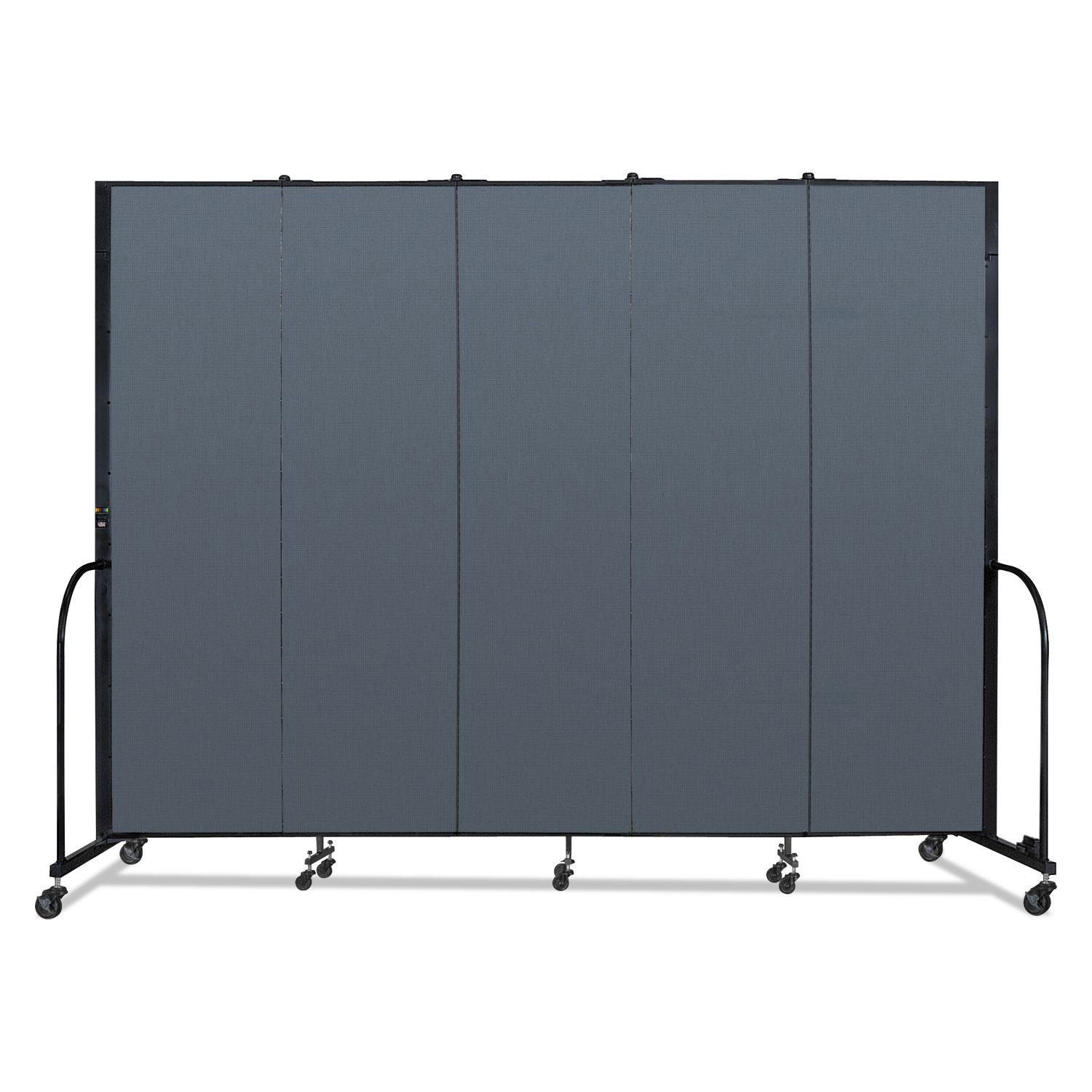 Portable Room Divider, 9 ft 5" x 0.75" x 7 ft 4", Vinyl/Fiberglass/Steel, Blue