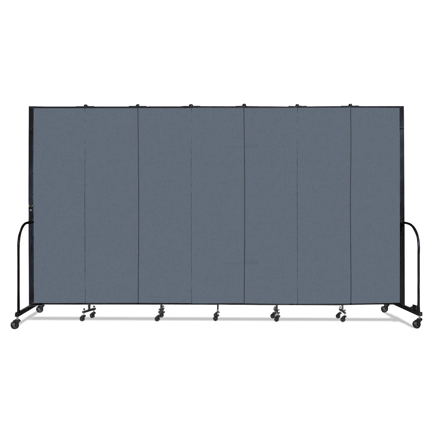 Portable Room Divider, 13 ft 1" x 0.75" x 7 ft 4", Vinyl/Fiberglass/Steel, Blue