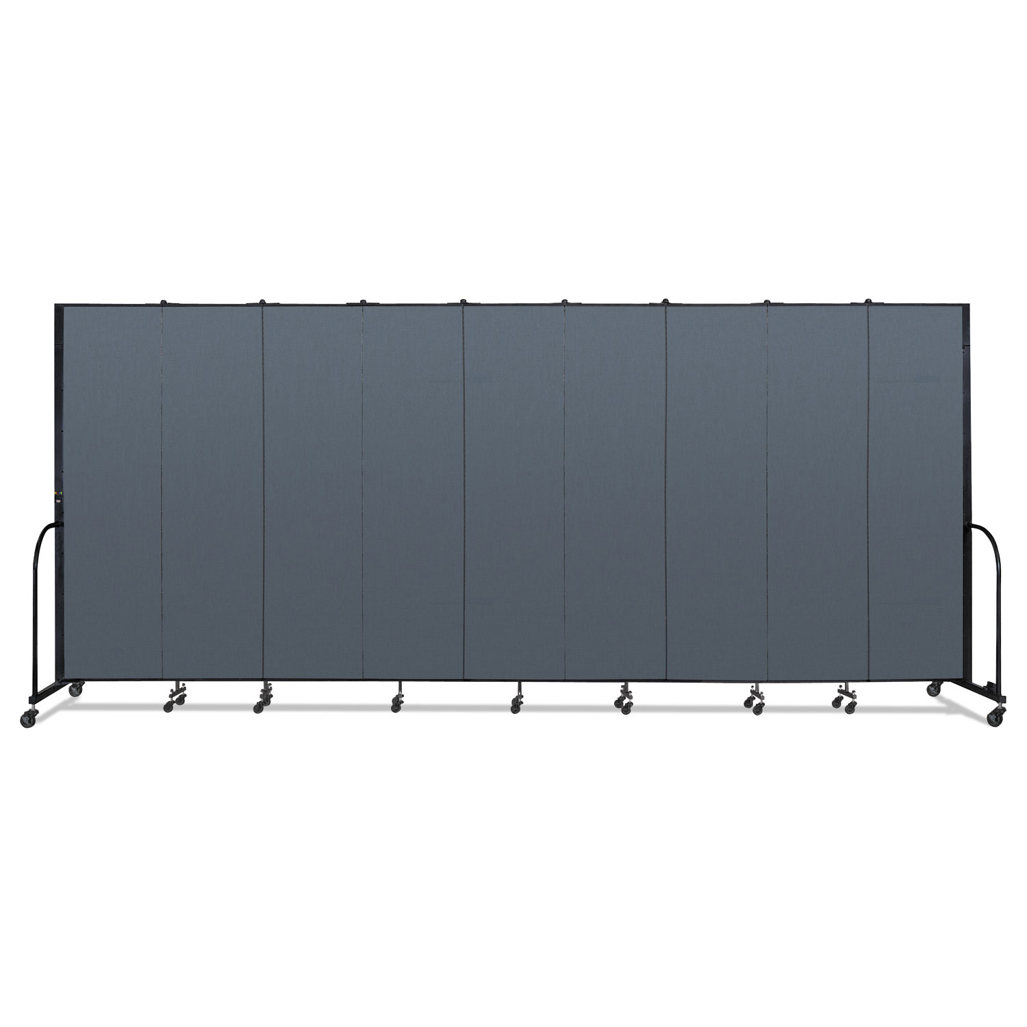 Portable Room Divider, 16 ft 9" x 0.75" x 7 ft 4", Vinyl/Fiberglass/Steel, Blue