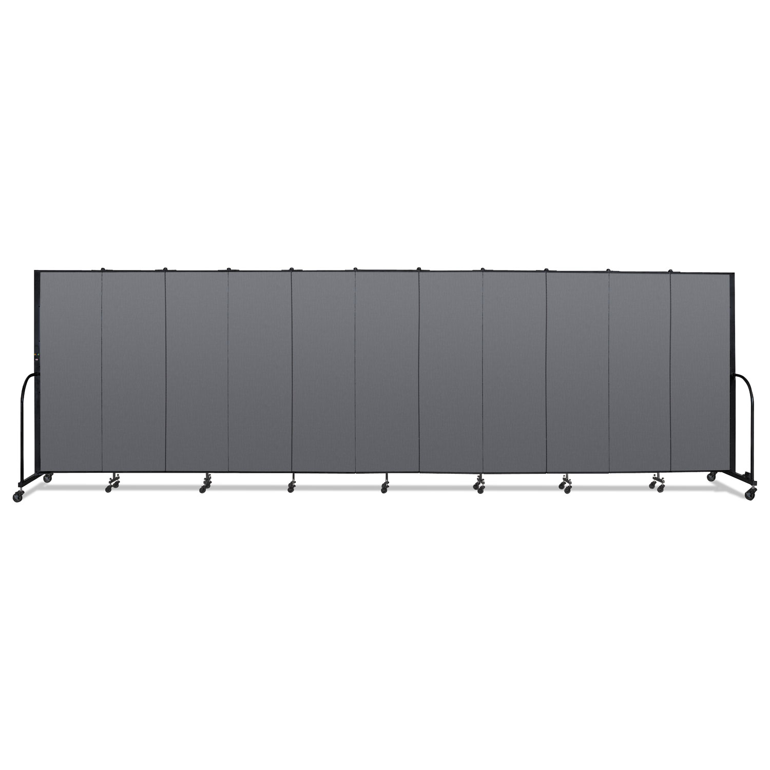 Portable Room Divider, 20 ft 5" x 0.75" x 6 ft, Vinyl/Fiberglass/Steel, Gray
