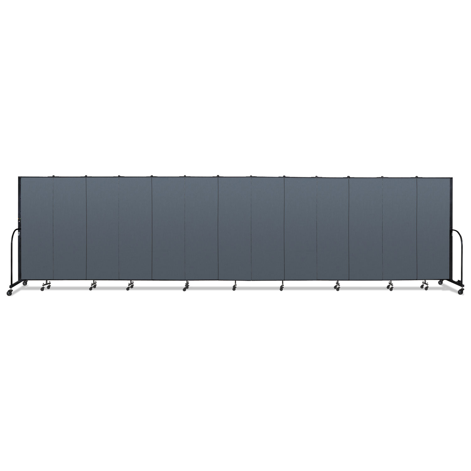 Portable Room Divider, 24 ft 1" x 0.75" x 6 ft, Vinyl/Fiberglass/Steel, Blue