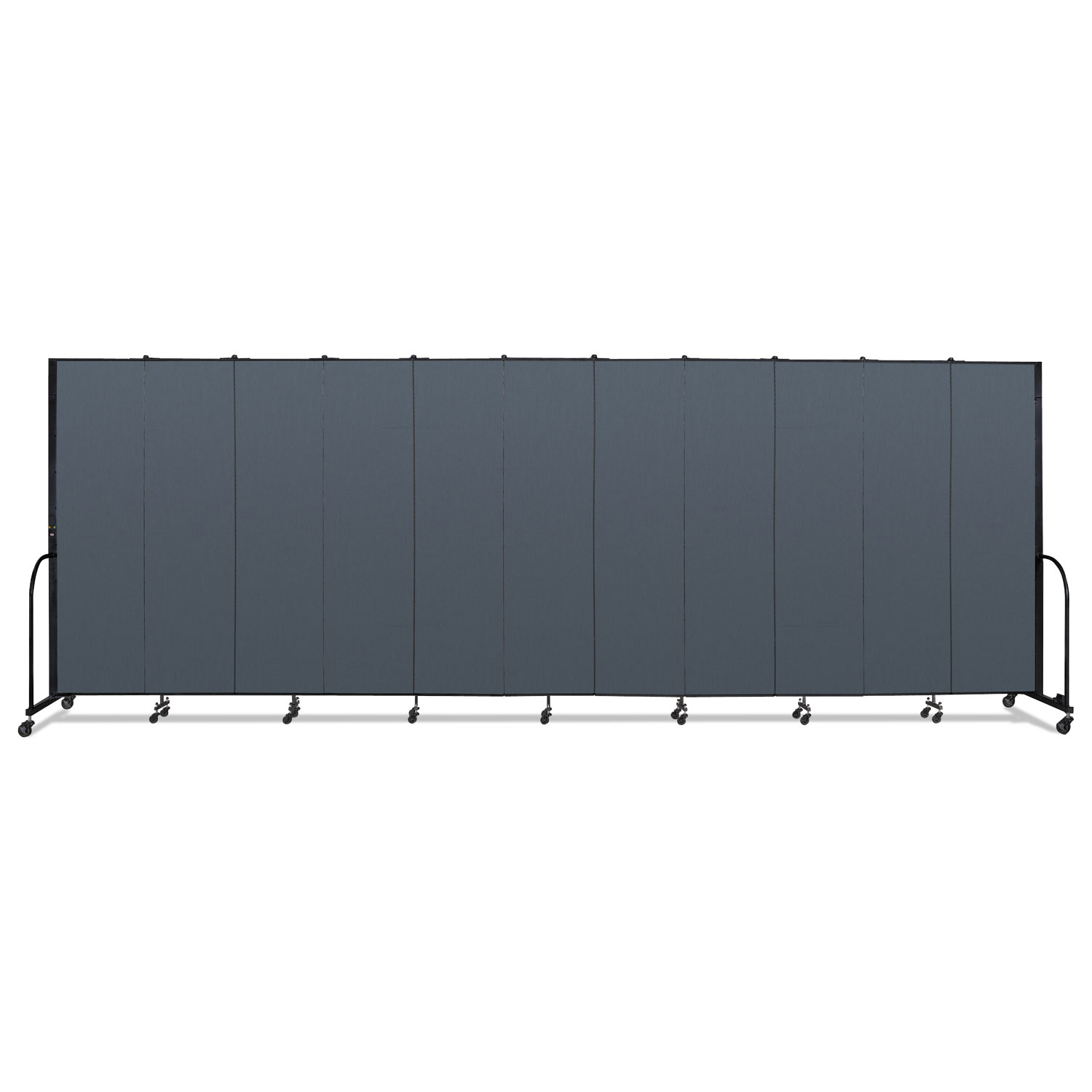 Portable Room Divider, 20 ft 5" x 0.75" x 7 ft 4", Vinyl/Fiberglass/Steel, Blue