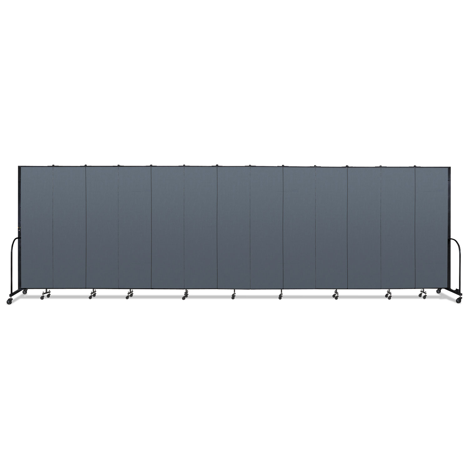 Portable Room Divider, 24 ft 1" x 0.75" x 7 ft 4", Vinyl/Fiberglass/Steel, Blue