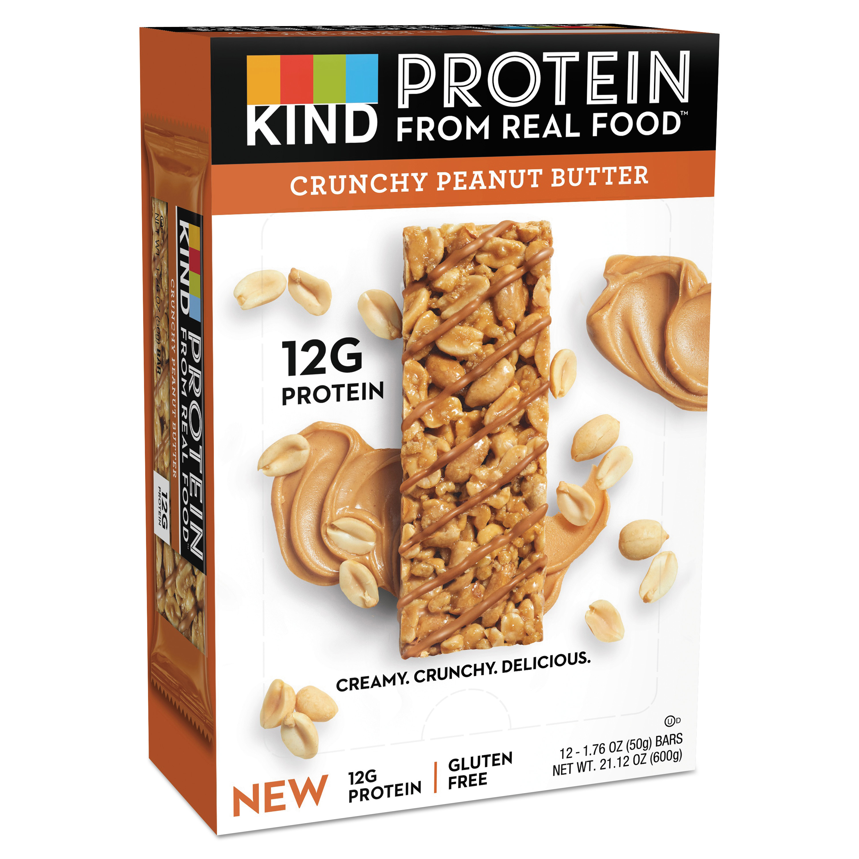  KIND 26026 Protein Bars, Crunchy Peanut Butter, 1.76 oz, 12/Pack (KND26026) 