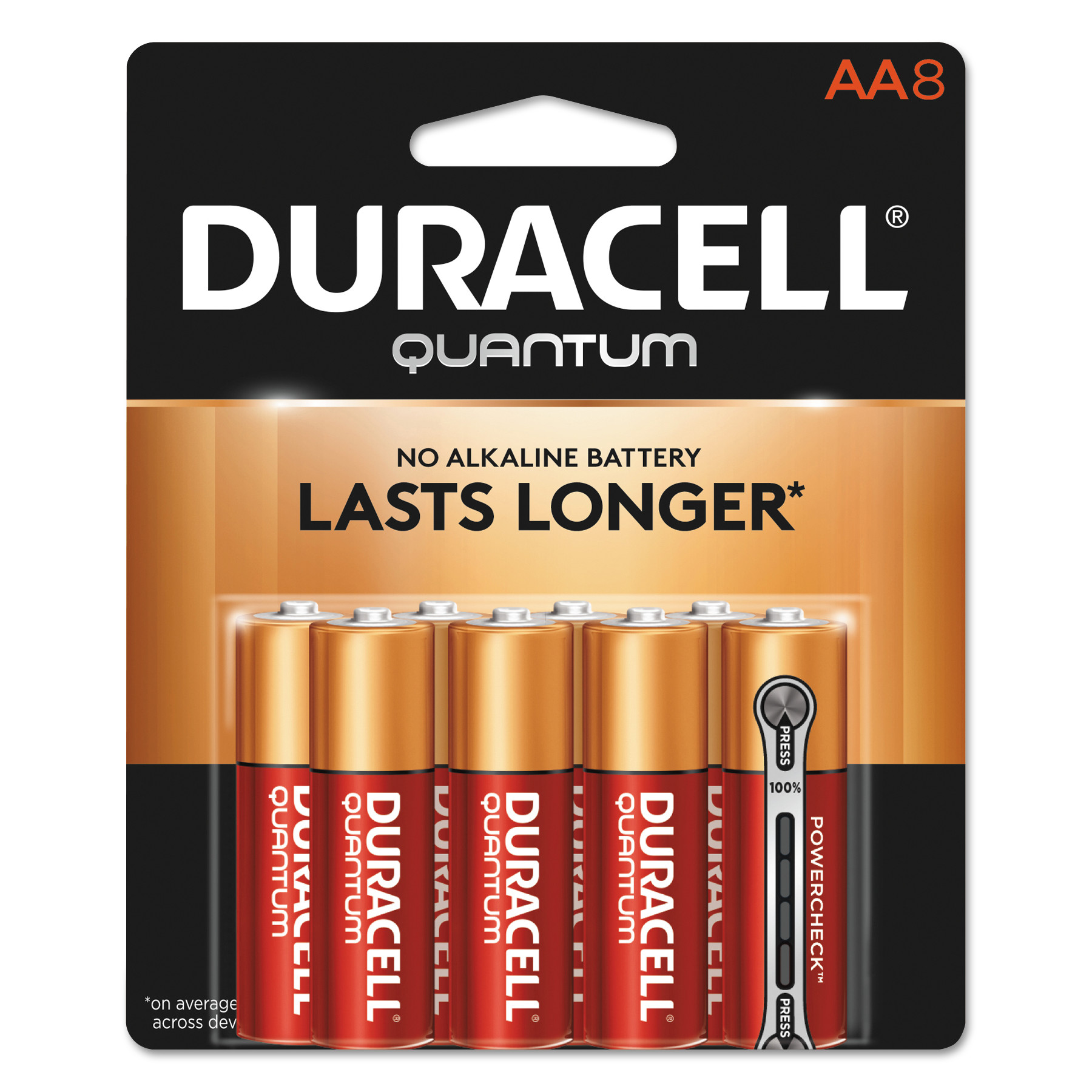  Duracell QU1500B8Z Quantum Alkaline AA Batteries, 8/Pack (DURQU1500B8Z) 