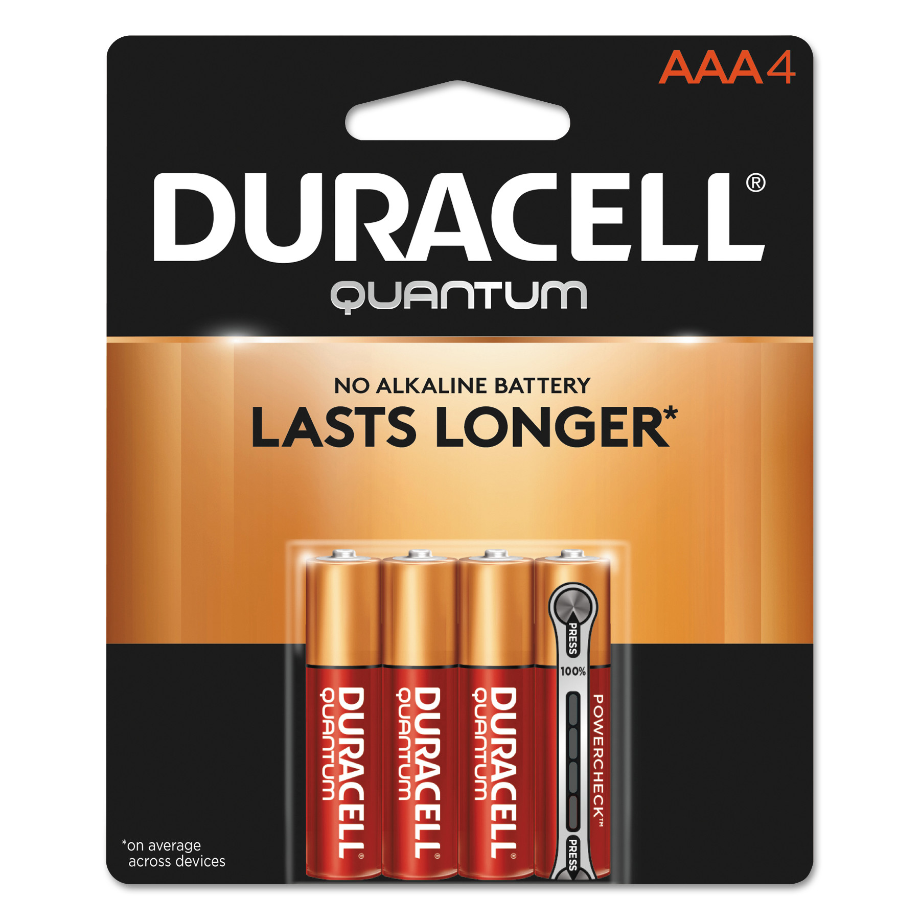  Duracell QU2400B4Z Quantum Alkaline AAA Batteries, 4/Pack (DURQU2400B4Z) 
