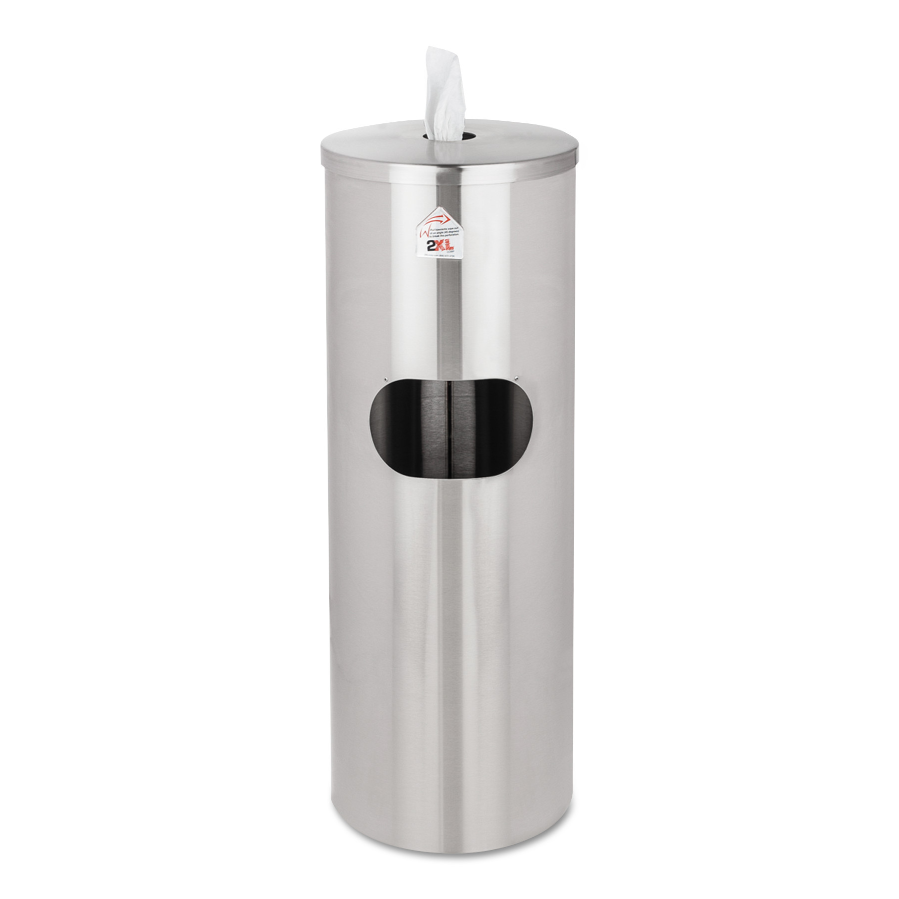  2XL TXL L65 Standing Stainless Wipes Dispener, Cylindrical, 5gal, Stainless Steel (TXLL65) 