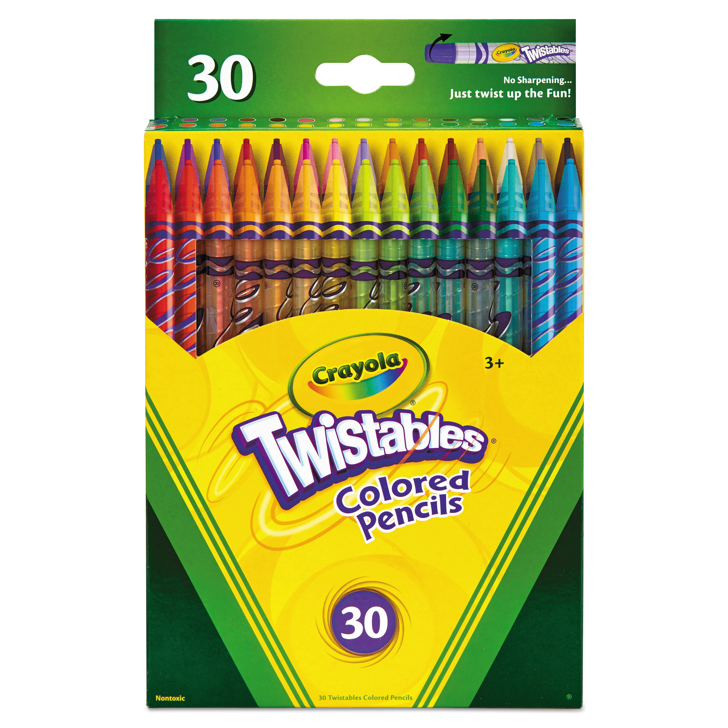  Crayola 687409 Twistables Colored Pencils, 2 mm, 2B (#1), Assorted Lead/Barrel Colors, 30/Pack (CYO687409) 