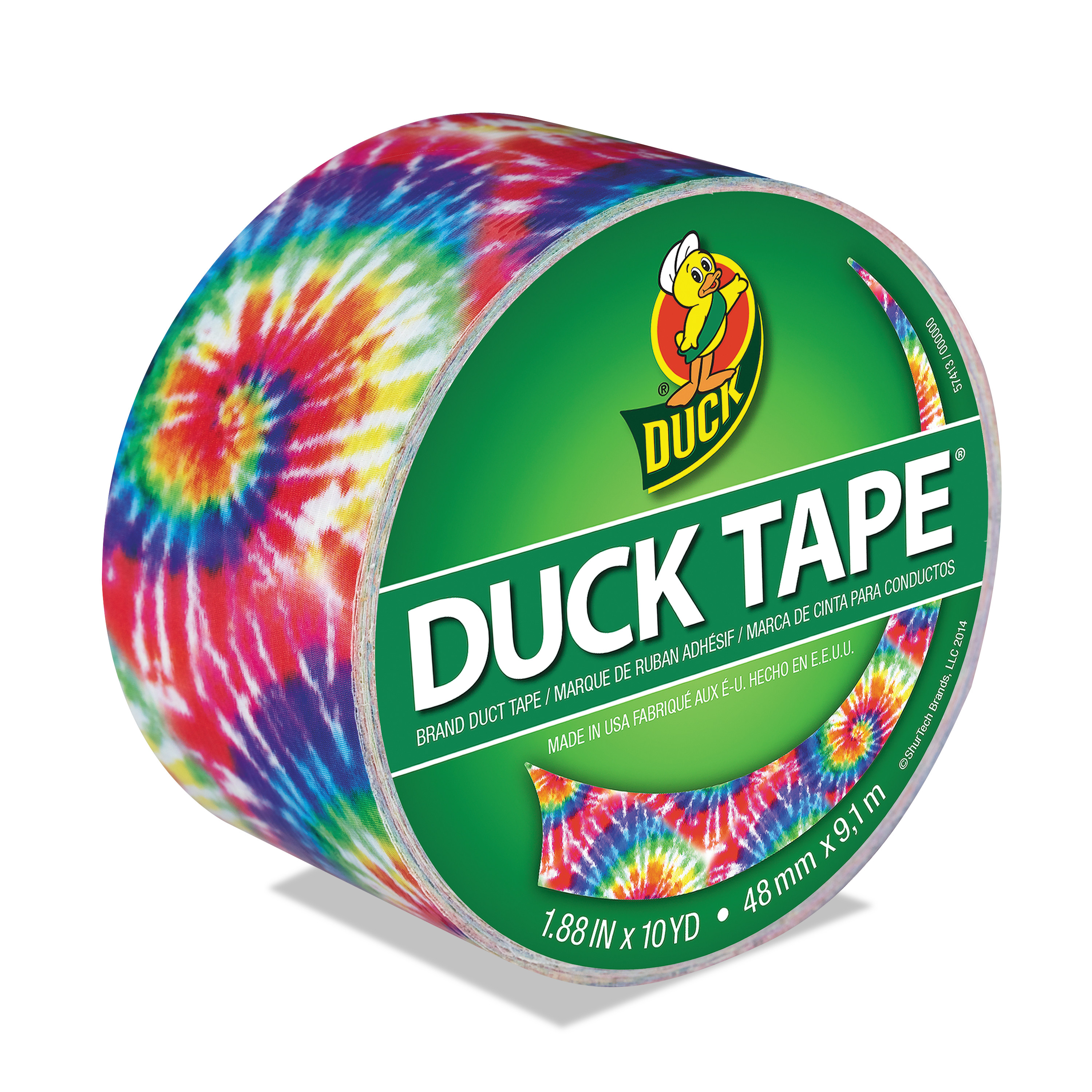 Duck DUC283268 Colored Duct Tape, 3 Core, 1.88 x 10 yds, Love Tie Dye (DUC283268) 