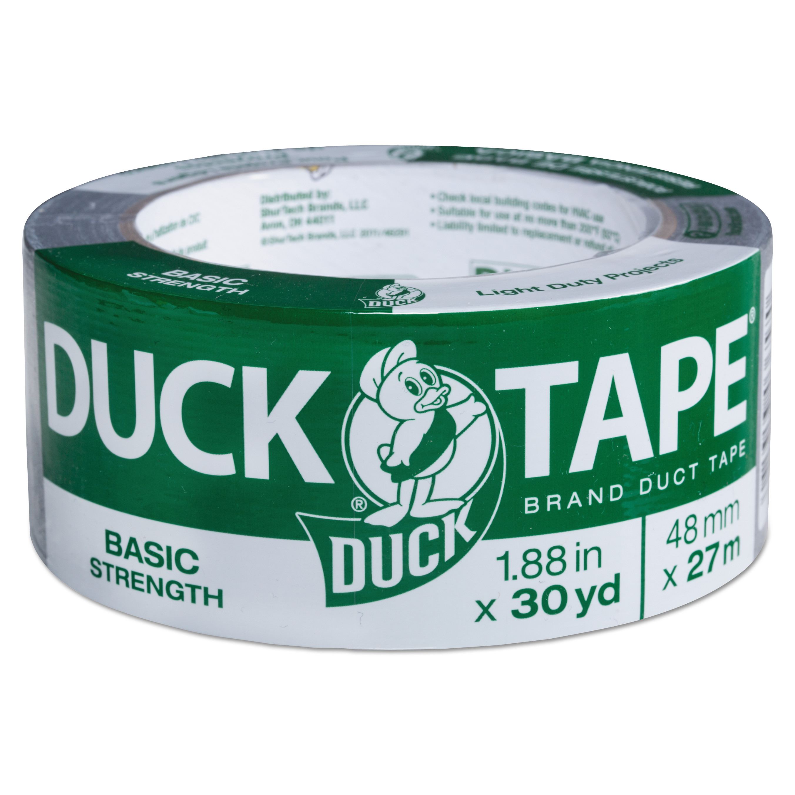  Duck 1154019 Basic Strength Duct Tape, 3 Core, 1.88 x 30 yds, Silver (DUC1154019) 
