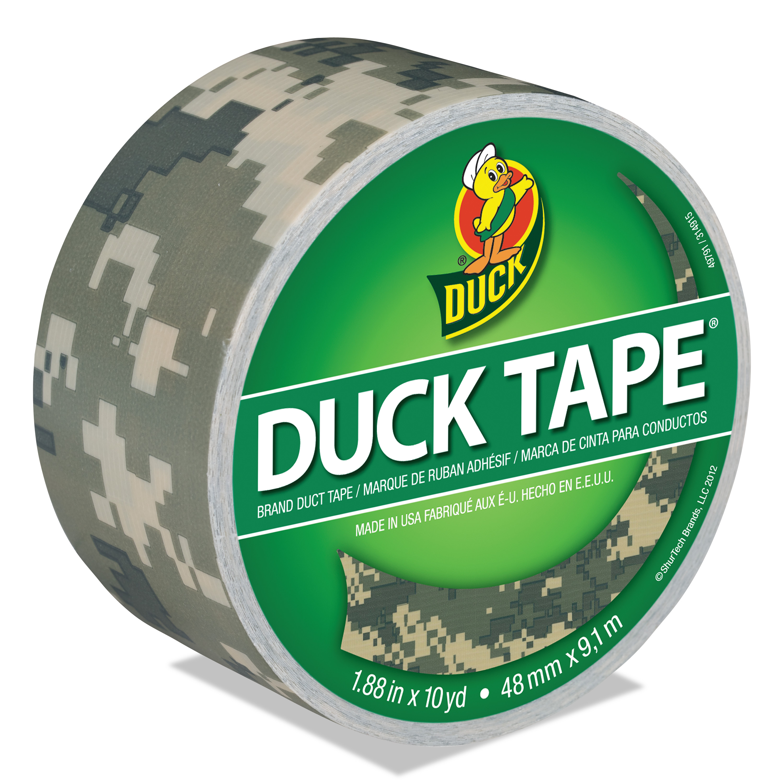  Duck 1378542 Colored Duct Tape, 3 Core, 1.88 x 10 yds, Digital Camo (DUC1388825) 