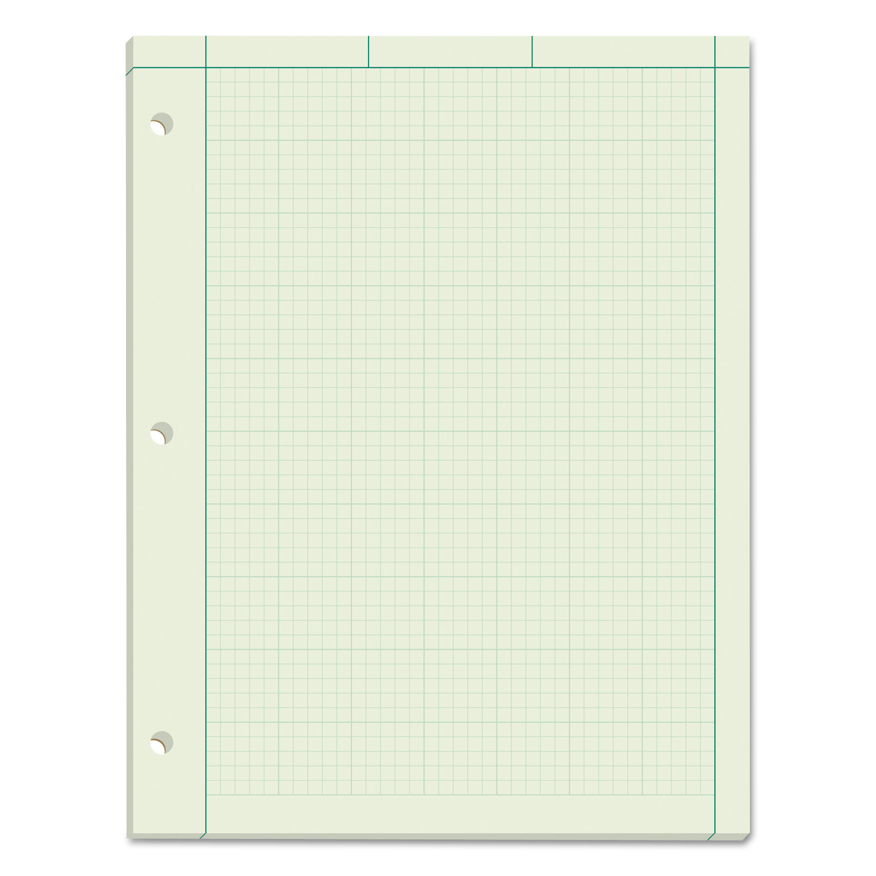  TOPS 35500 Engineering Computation Pads, 5 sq/in Quadrille Rule, 8.5 x 11, Green Tint, 100 Sheets (TOP35500) 