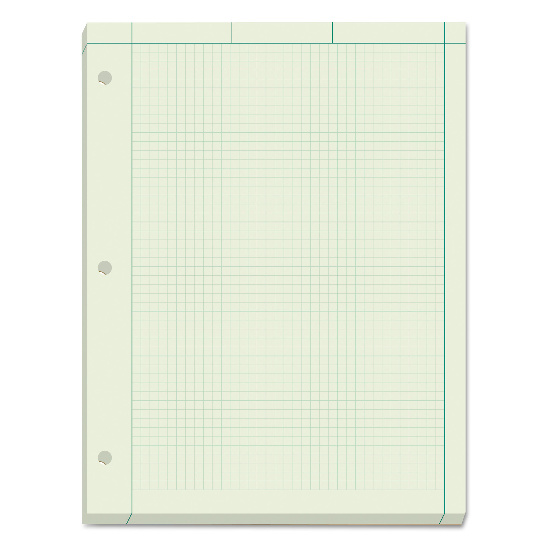  TOPS 35502 Engineering Computation Pads, 5 sq/in Quadrille Rule, 8.5 x 11, Green Tint, 200 Sheets (TOP35502) 