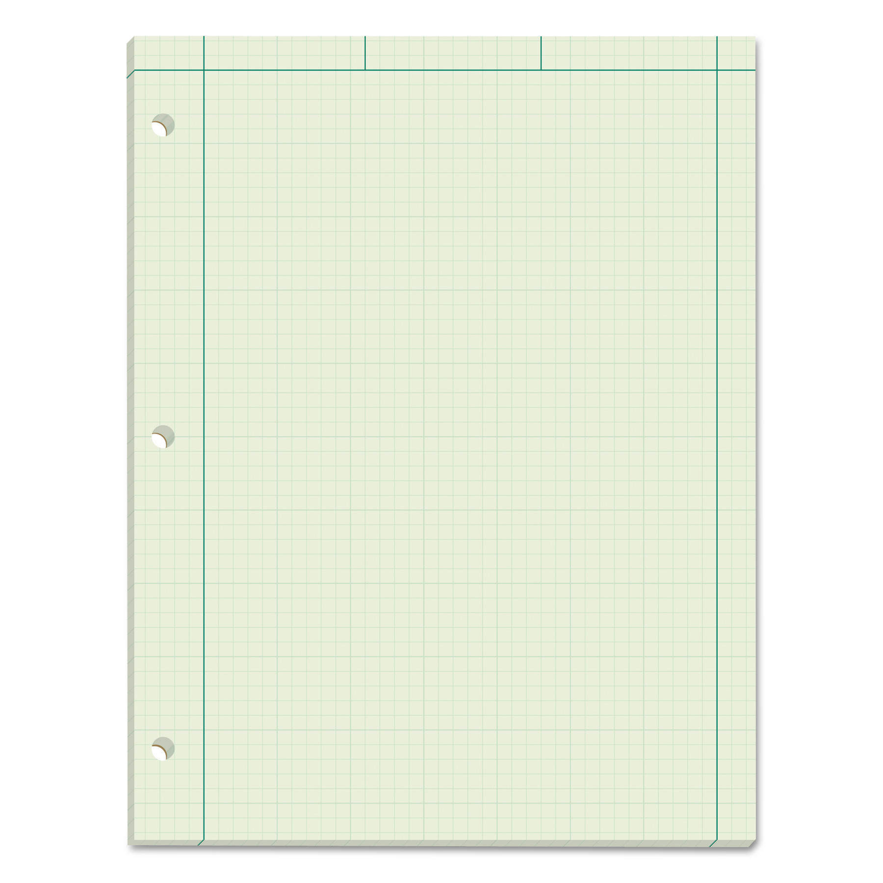  TOPS 35510 Engineering Computation Pads, 5 sq/in Quadrille Rule, 8.5 x 11, Green Tint, 100 Sheets (TOP35510) 