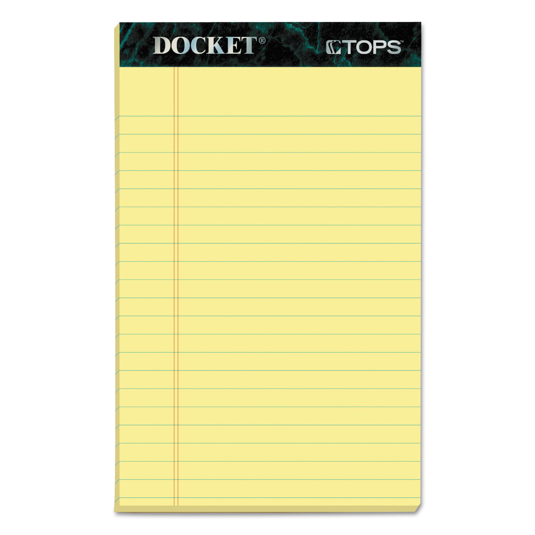  TOPS 63350 Docket Ruled Perforated Pads, Narrow Rule, 5 x 8, Canary, 50 Sheets, 12/Pack (TOP63350) 
