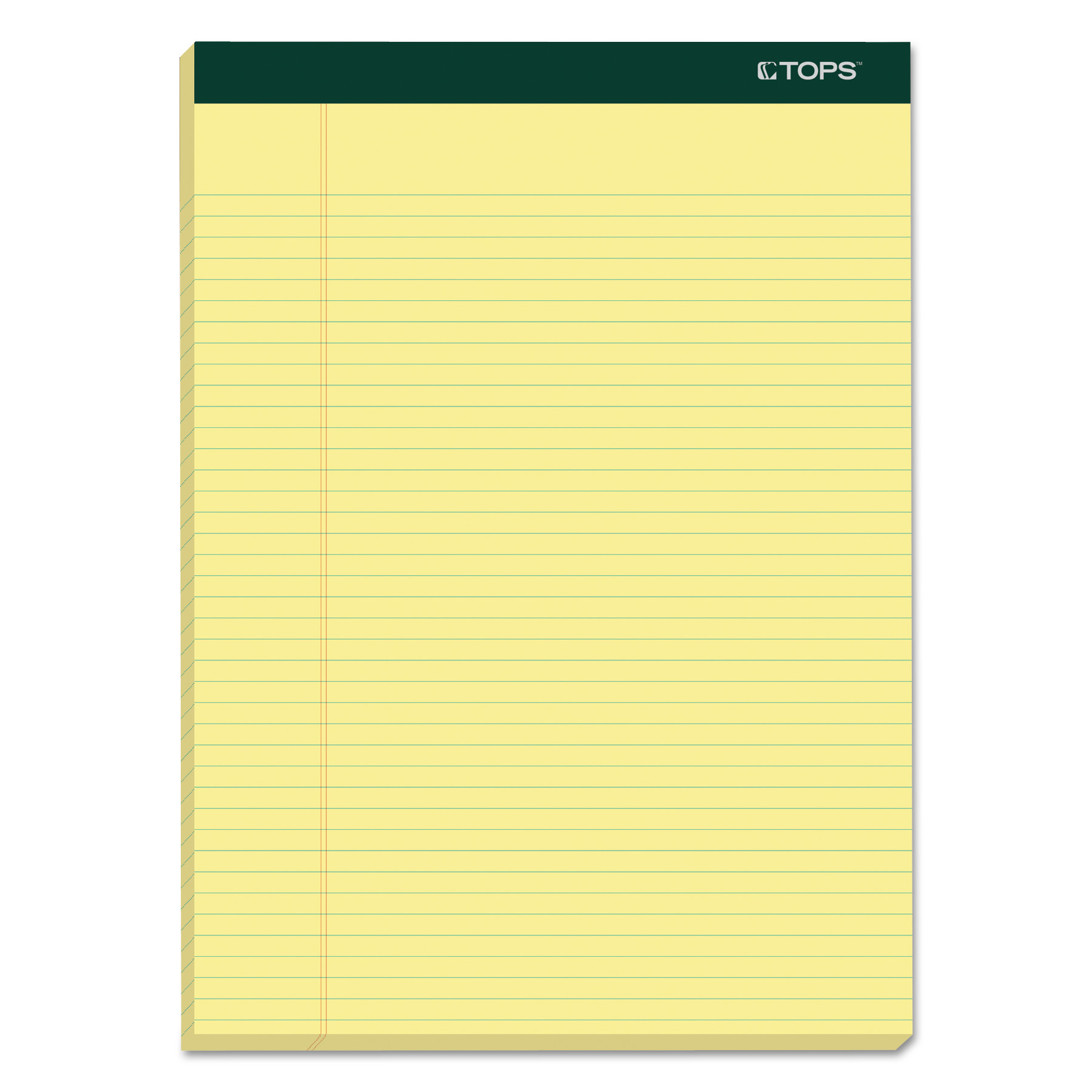  TOPS 63376 Double Docket Ruled Pads, Narrow Rule, 8.5 x 11.75, Canary, 100 Sheets, 6/Pack (TOP63376) 