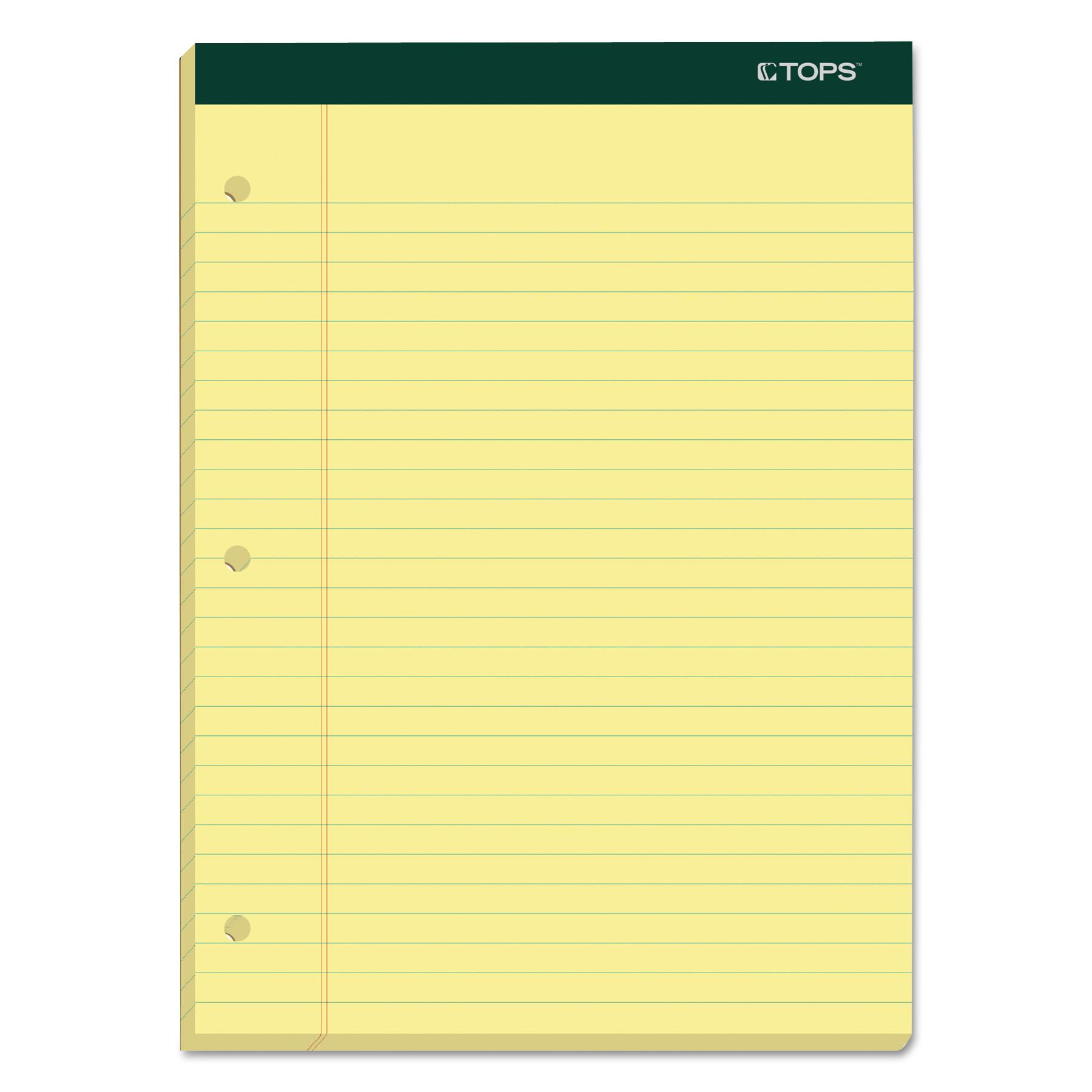  TOPS 63387 Double Docket Ruled Pads, Wide/Legal Rule, 8.5 x 11.75, Canary, 100 Sheets, 6/Pack (TOP63387) 