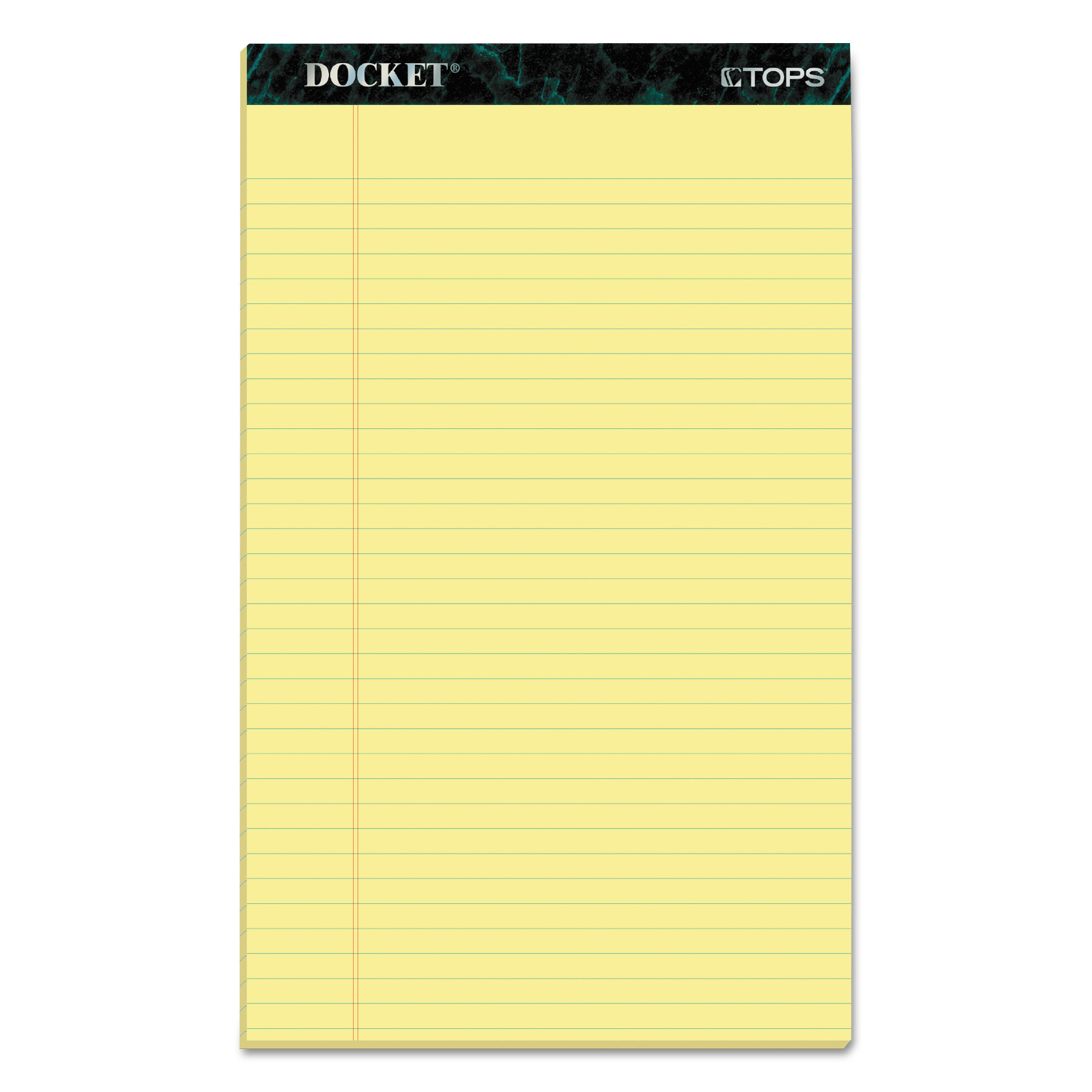  TOPS 63580 Docket Ruled Perforated Pads, Wide/Legal Rule, 8.5 x 14, Canary, 50 Sheets, 12/Pack (TOP63580) 