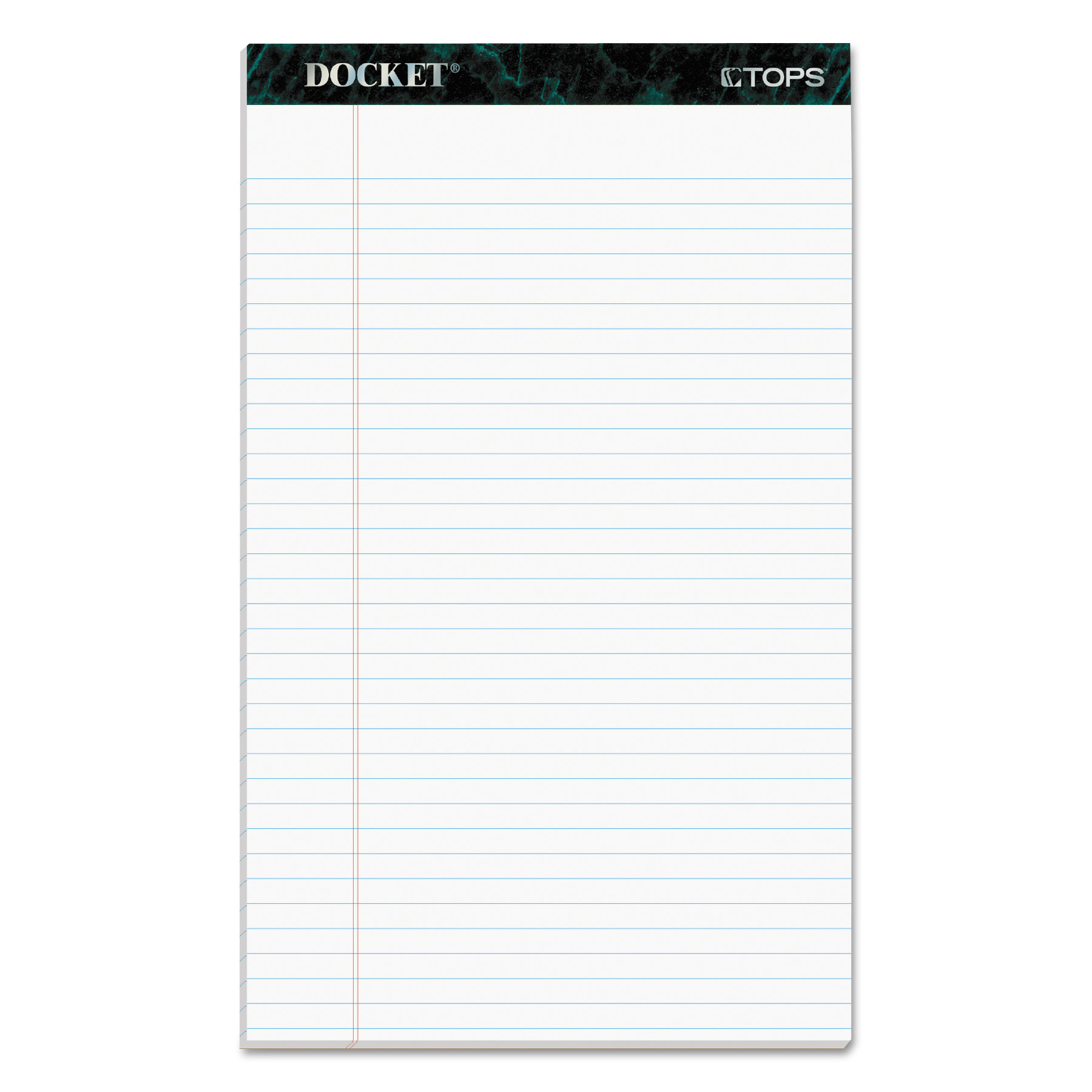  TOPS 63590 Docket Ruled Perforated Pads, Wide/Legal Rule, 8.5 x 14, White, 50 Sheets, 12/Pack (TOP63590) 
