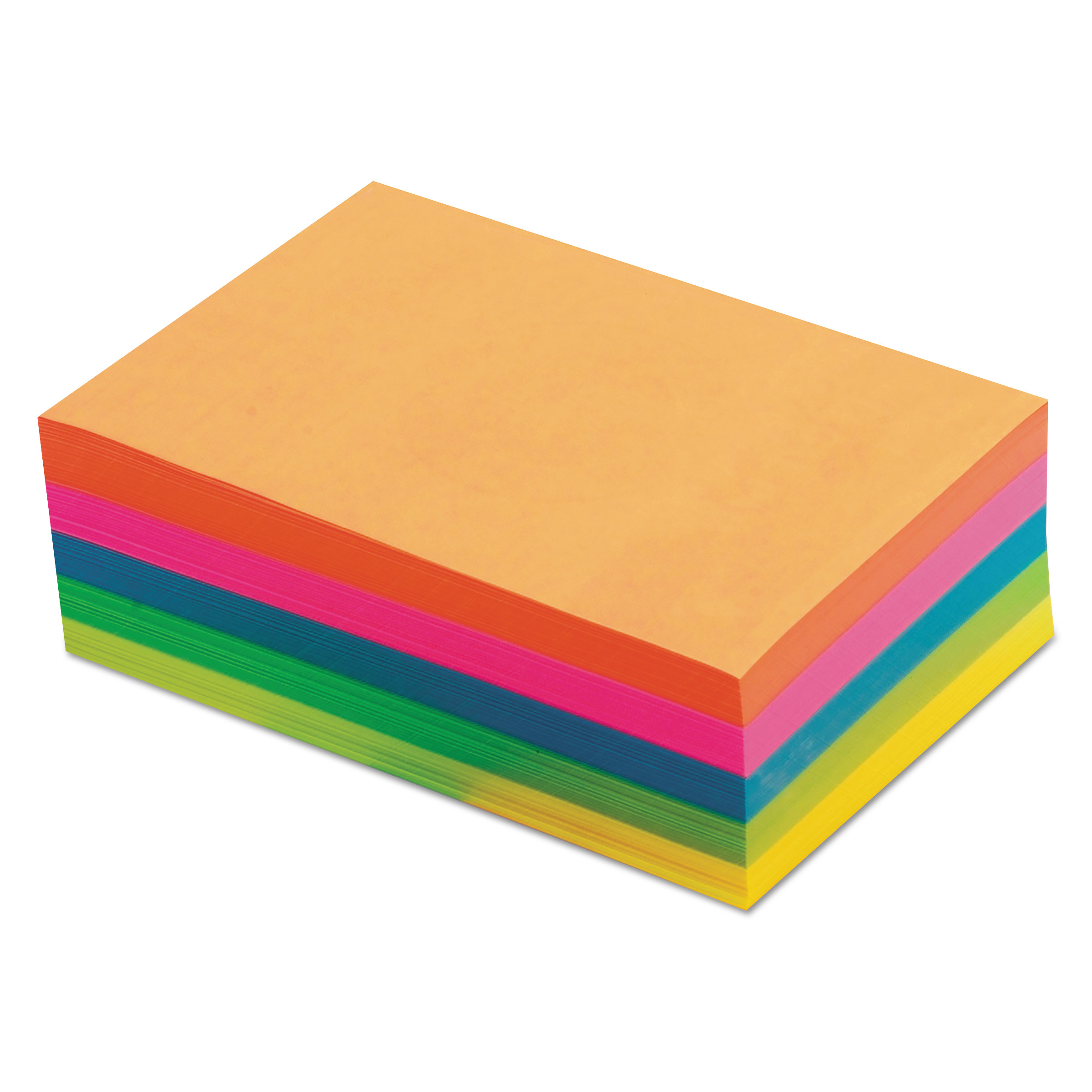  TOPS 99622 Fluorescent Color Memo Sheets, 4 x 6, Unruled, Assorted Colors, 500/Pack (TOP99622) 