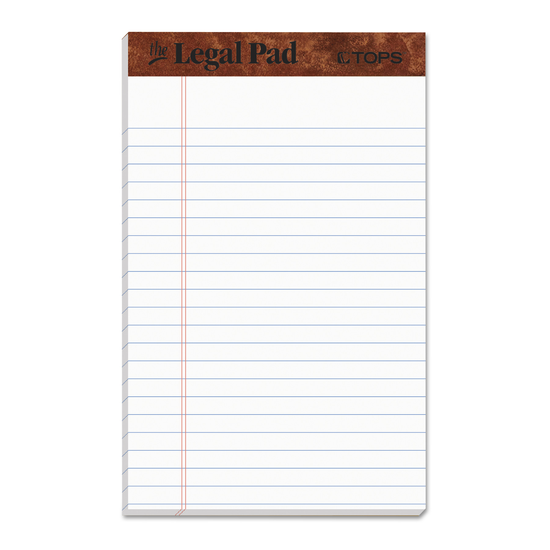 "The Legal Pad" Perforated Pads, Narrow Rule, 5 x 8, White, 50 Sheets, Dozen
