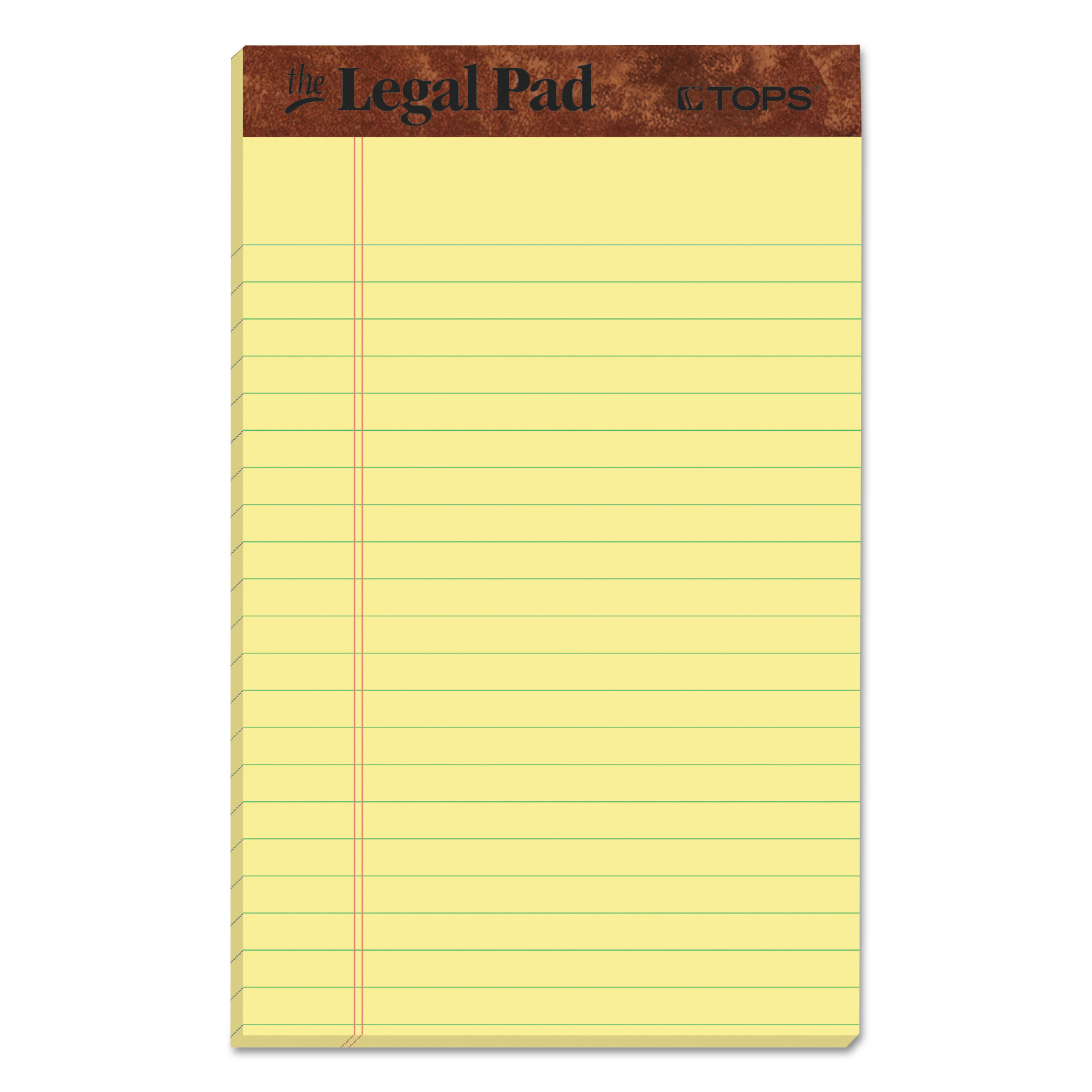 "The Legal Pad" Perforated Pads, Narrow Rule, 5 x 8, Canary, 50 Sheets, Dozen