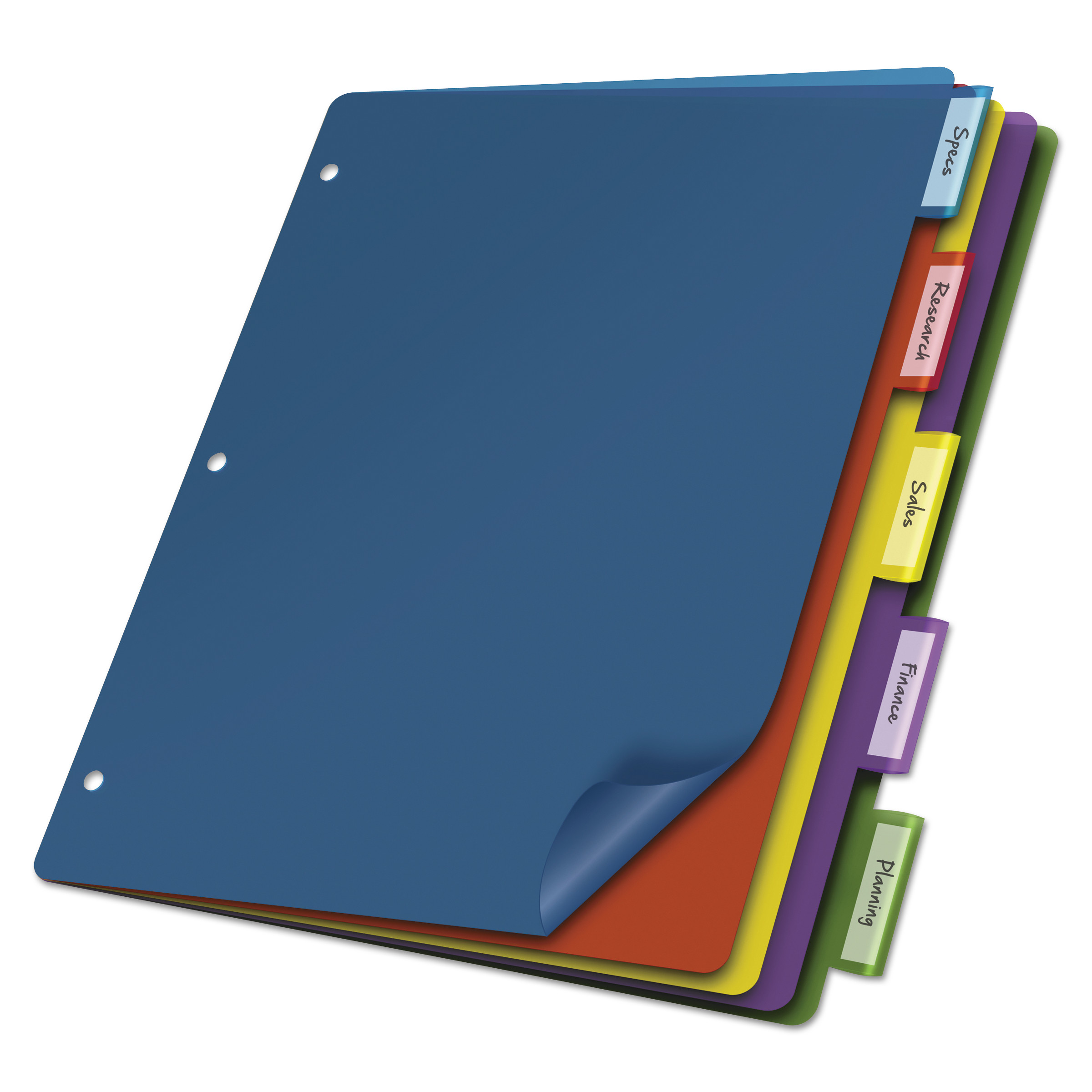  Cardinal 84018 Poly Index Dividers, 5-Tab, 11 x 8.5, Assorted, 4 Sets (CRD84018) 