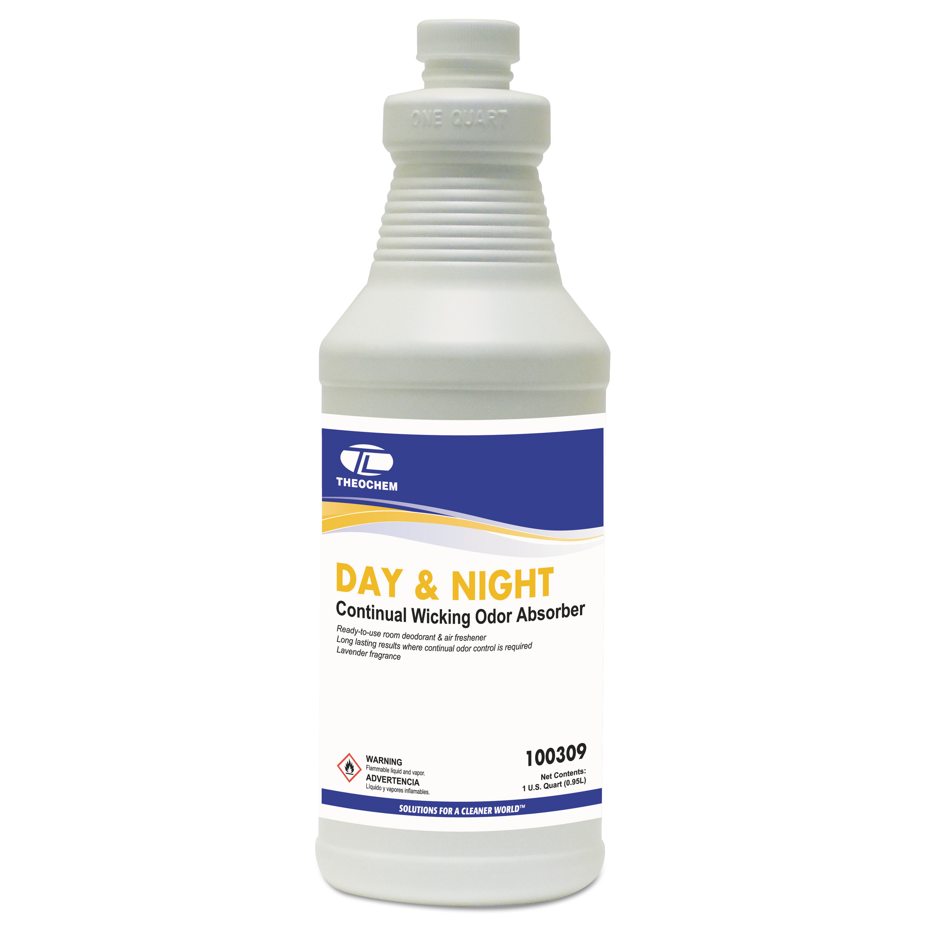  Theochem Laboratories 500064 Day & Night Wicking Odor Absorber, 32 oz Bottle, Lavender, 12/Carton (TOL309QT) 