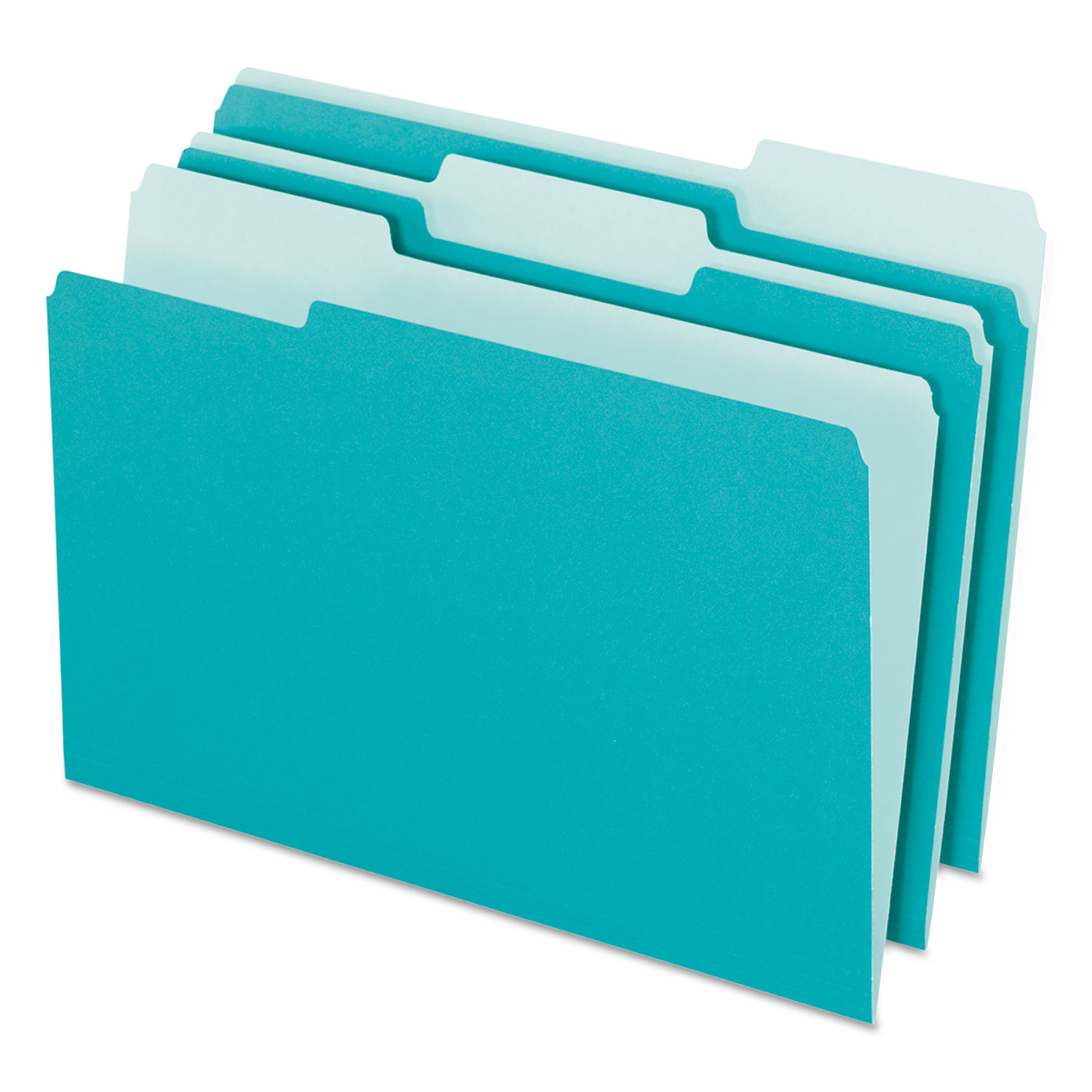  Pendaflex 4210 1/3 AQU Interior File Folders, 1/3-Cut Tabs, Letter Size, Aqua, 100/Box (PFX421013AQU) 