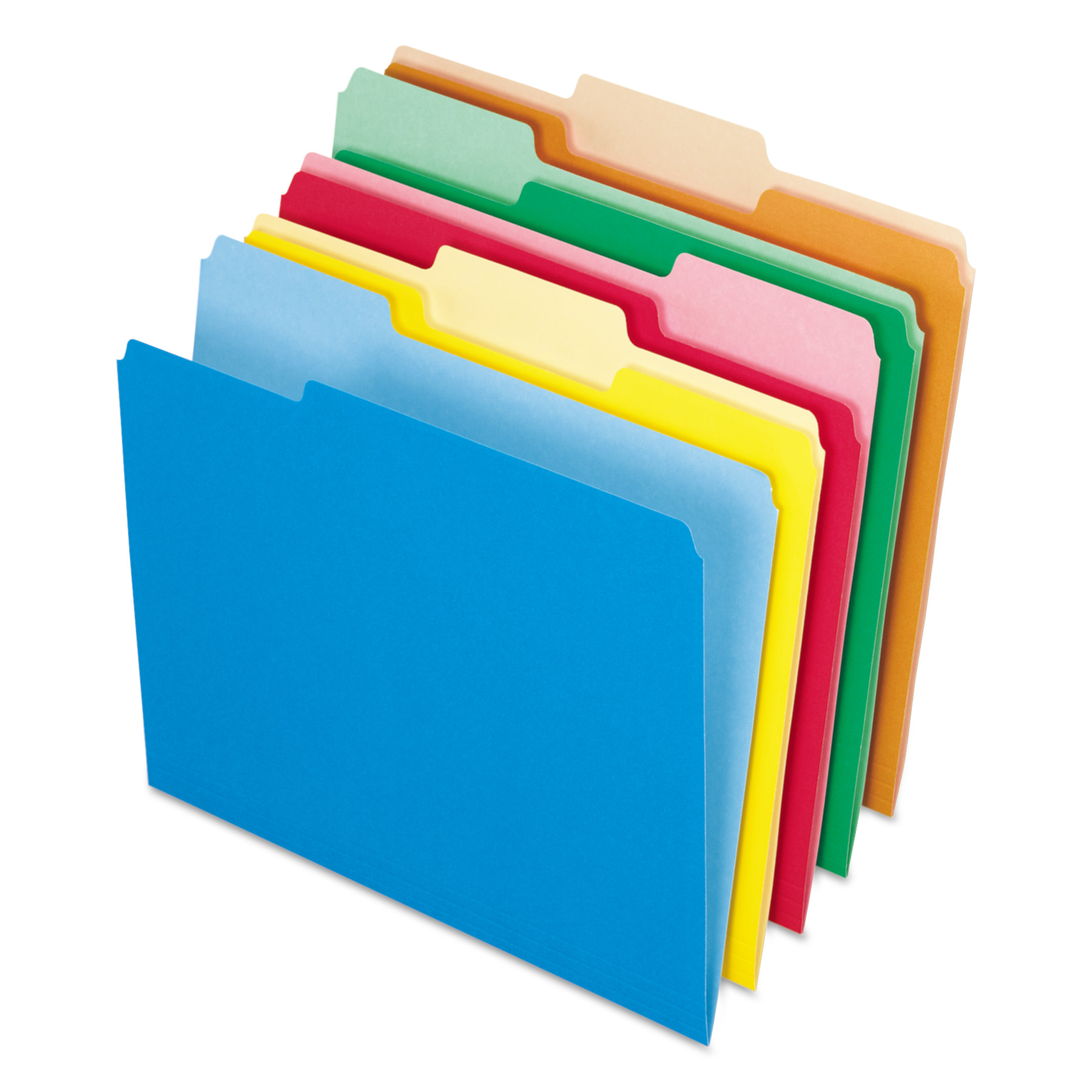 Pendaflex 4210 1/3 ASST Interior File Folders, 1/3-Cut Tabs, Letter Size, Assortment 2, 100/Box (PFX421013ASST) 