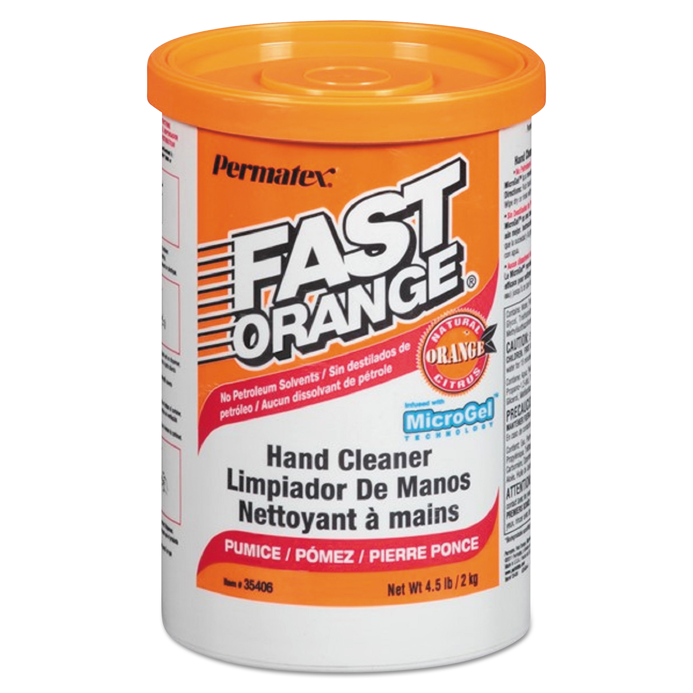  FAST ORANGE 35406 Pumice Hand Cleaner, Orange Scent, 4.5 lbs Canister, 6/Carton (ITW35406CT) 