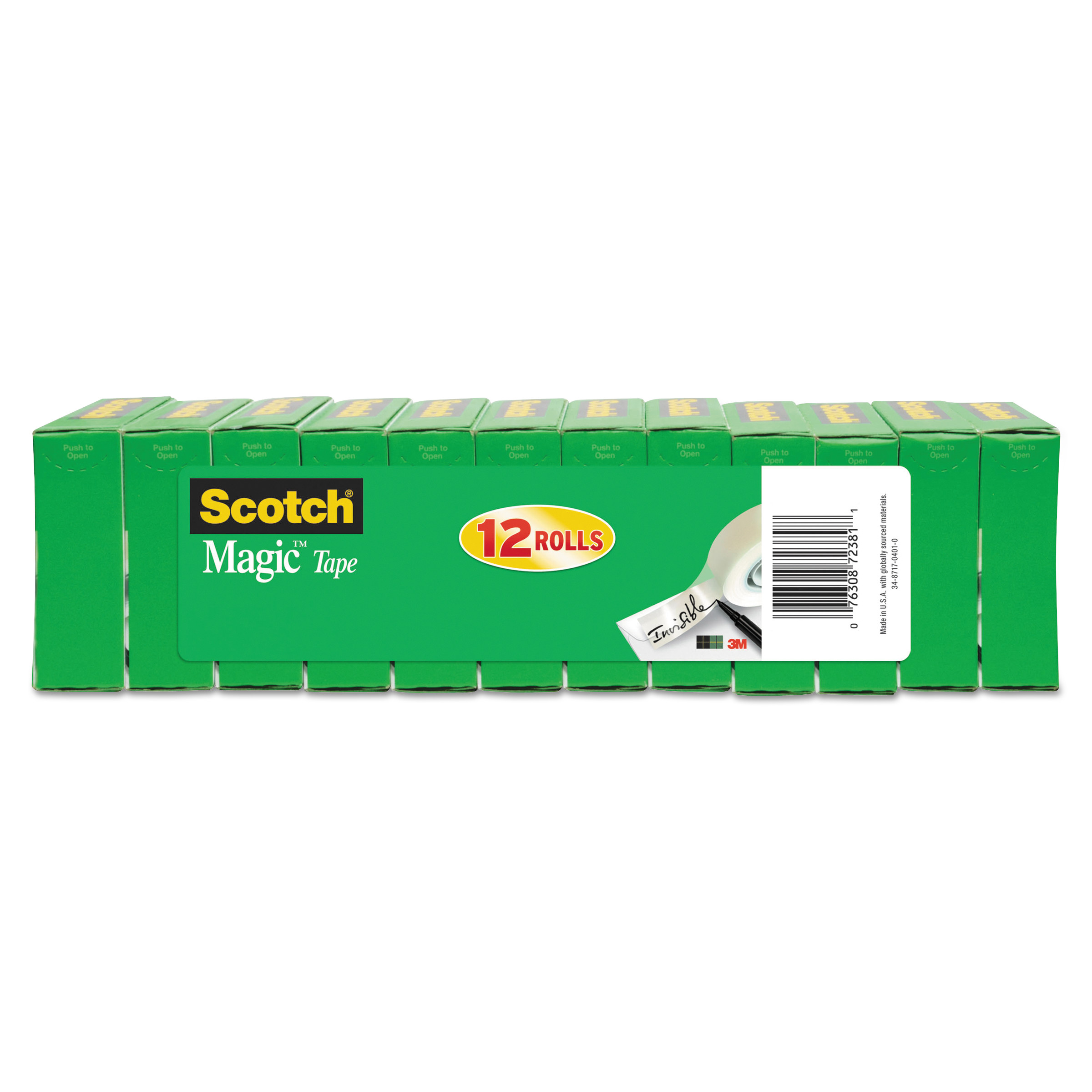  Scotch 810K12 Magic Tape Value Pack, 1 Core, 0.75 x 83.33 ft, Clear, 12/Pack (MMM810K12) 