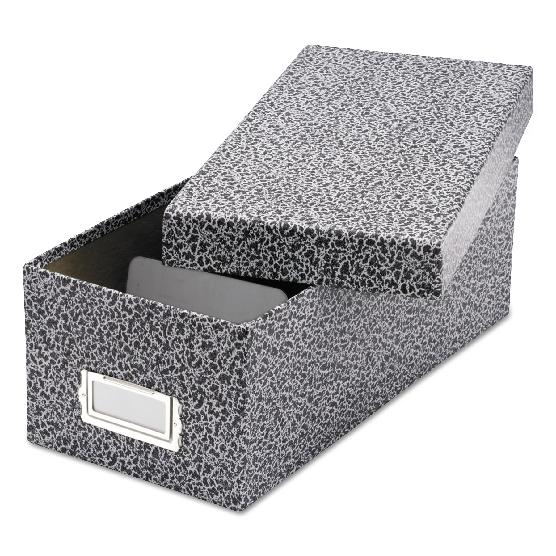  Oxford 40588 Reinforced Board Card File, Lift-Off Cover, Holds 1,200 3 x 5 Cards, Black/White (OXF40588) 