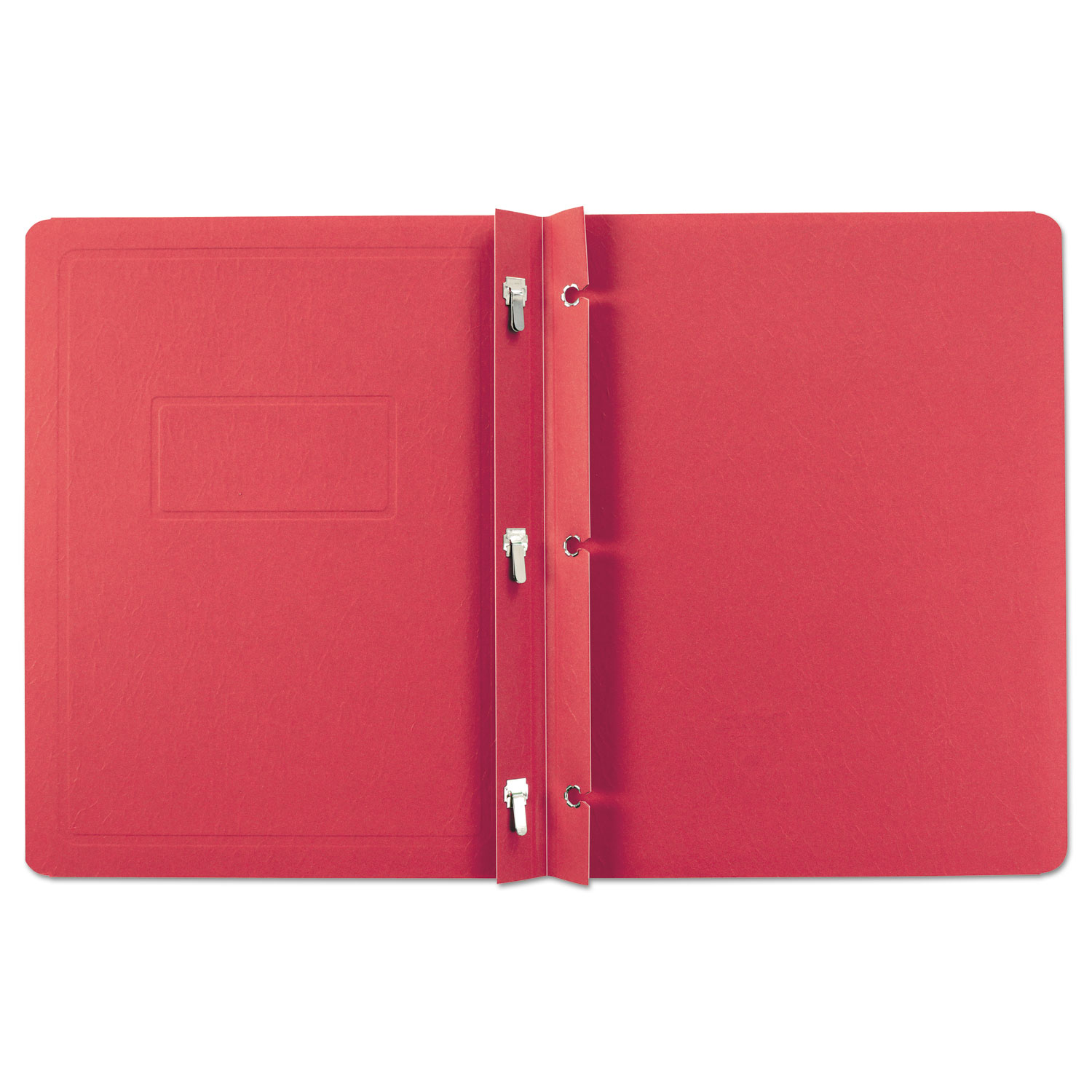 Report Cover, 3 Fasteners, Panel and Border Cover, Letter, Red, 25/Box