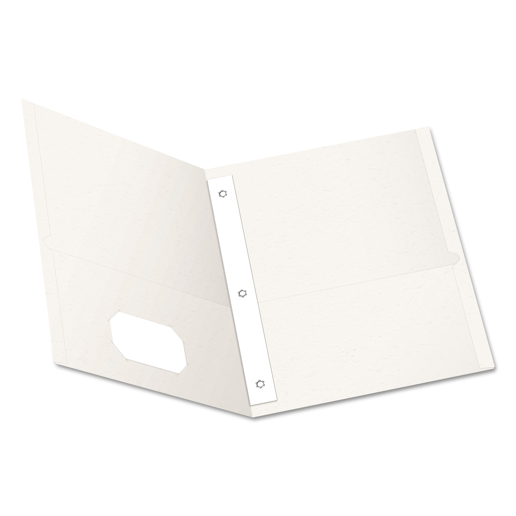  Oxford 57704 Twin-Pocket Folders with 3 Fasteners, Letter, 1/2 Capacity, White, 25/Box (OXF57704) 