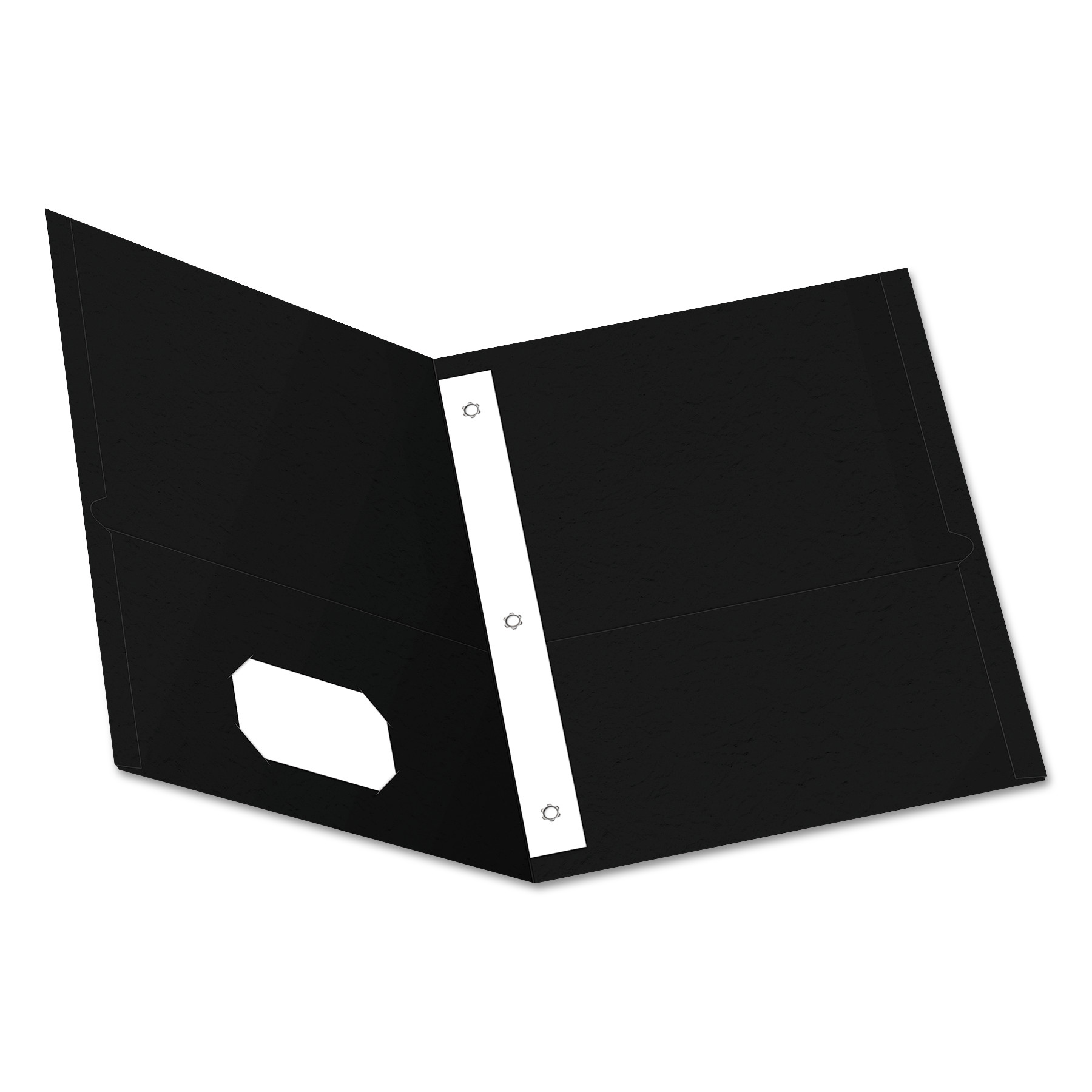 Oxford 57706 Twin-Pocket Folders with 3 Fasteners, Letter, 1/2 Capacity, Black 25/Box (OXF57706) 